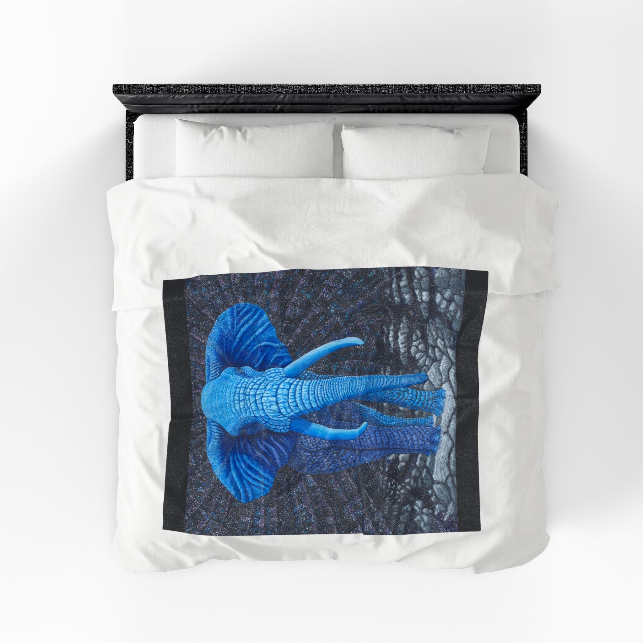 Elephant Transcending Earth Velveteen Plush Blanket — Elephant God Design