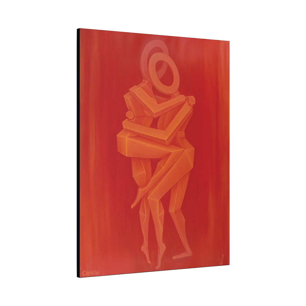 The Lovers Orange Stretched Canvas Print