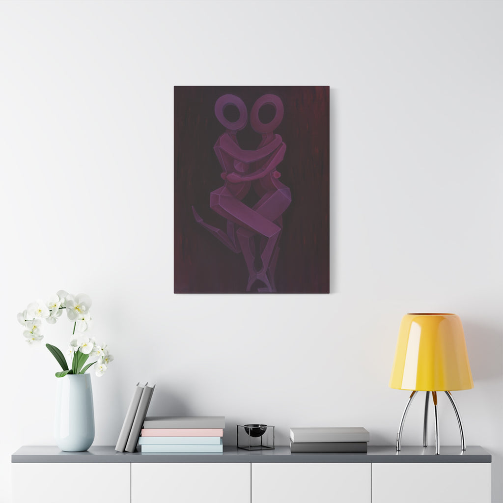 The Lovers Red Stretched Canvas Print