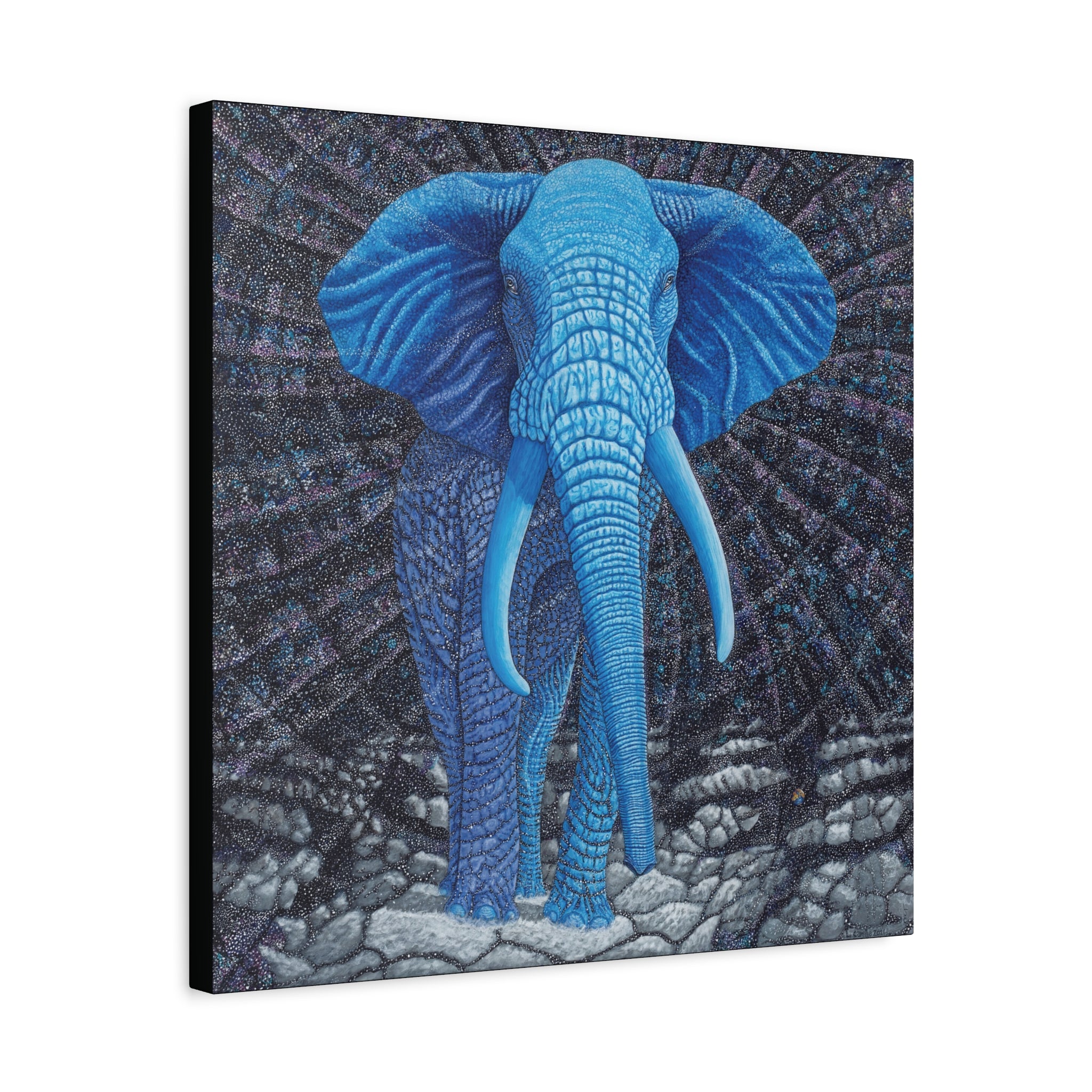 Blue Elephant 2, Canvas Print-Stretched