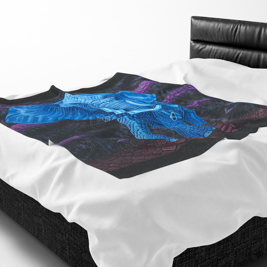 Safari Midnight Visitor Velveteen Plush Blanket