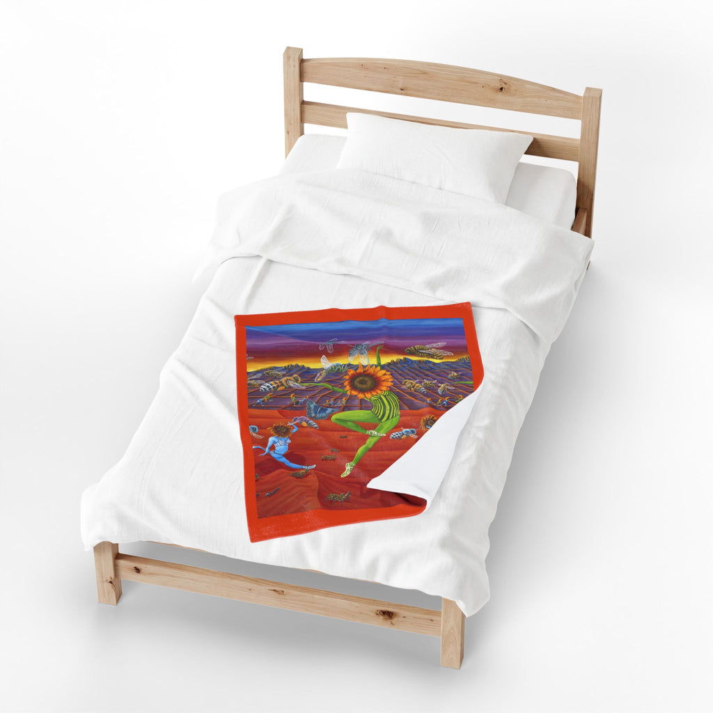 Honey and The Bees  Plush Blanket, Rafiki Art Throw