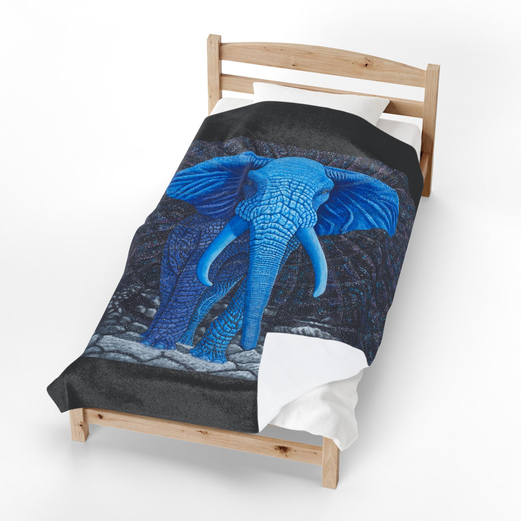 Elephant Transcending Earth Velveteen Plush Blanket — Elephant God Design