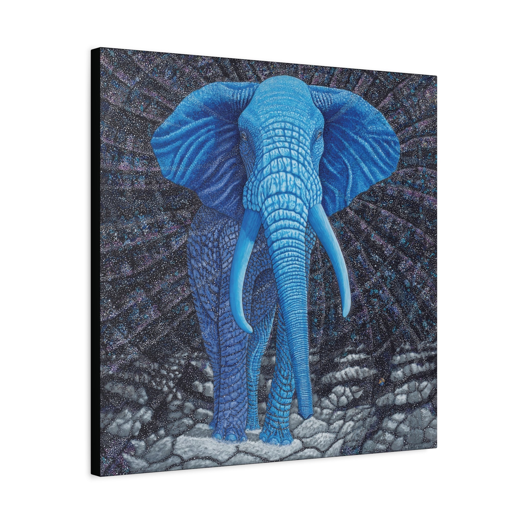 Blue Elephant 2, Canvas Print-Stretched