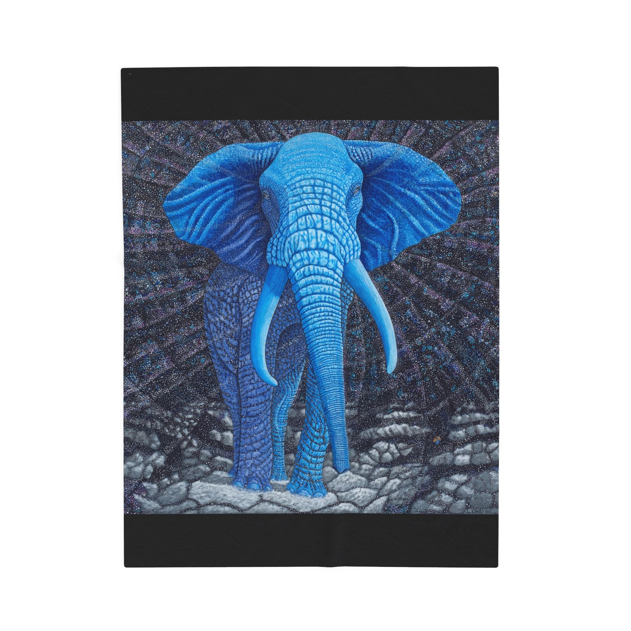 Elephant Transcending Earth Velveteen Plush Blanket — Elephant God Design