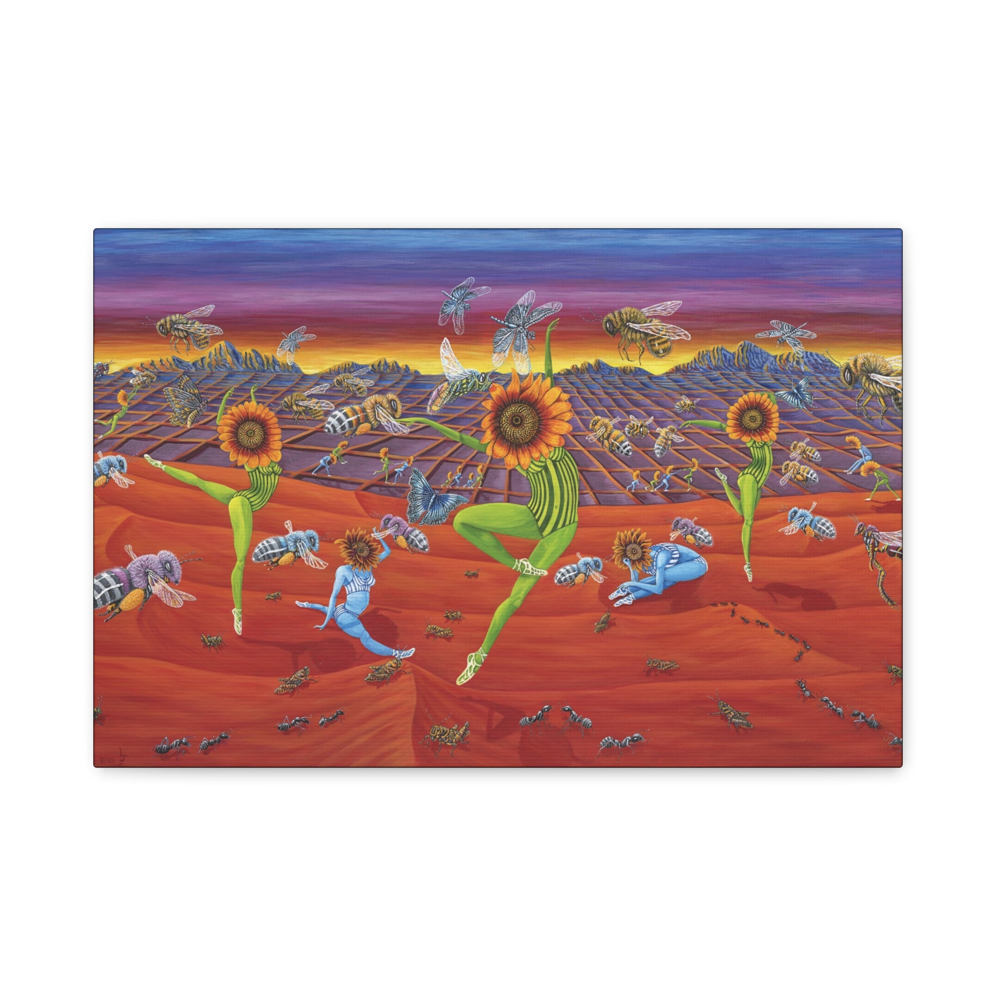 1. Honey and the Bees. Stretched Canvas Print