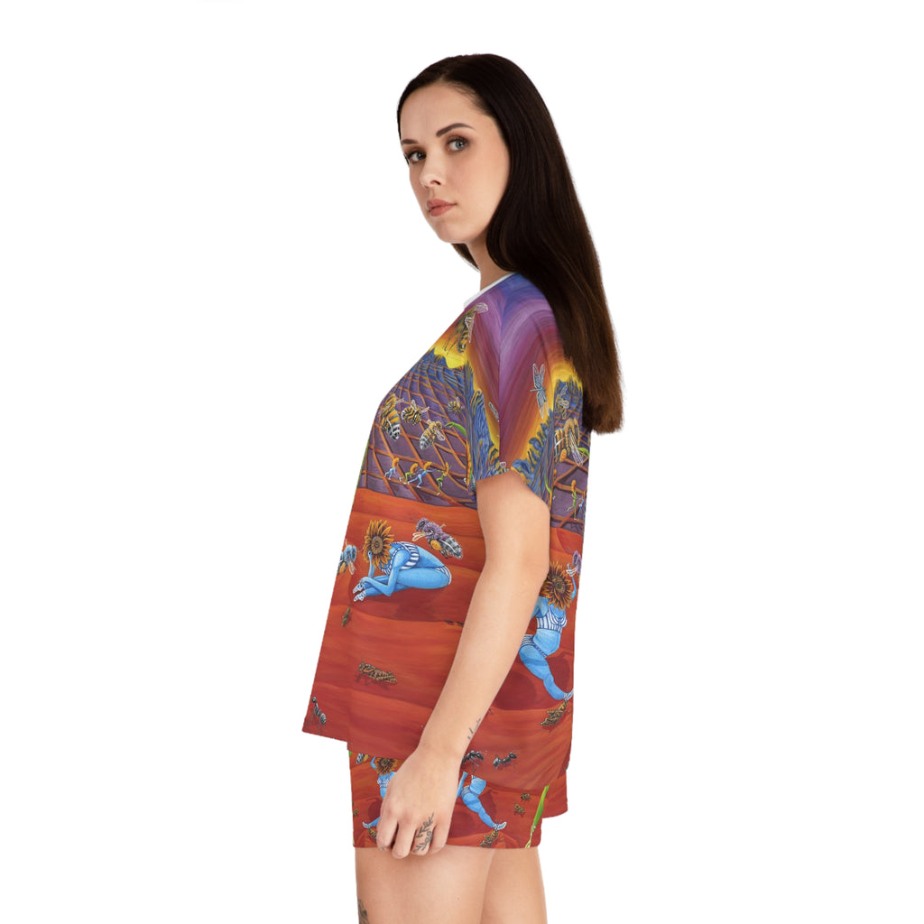 Honey and The Bees Women's Pajama Set — Playful All-Over-Print Sleepwear