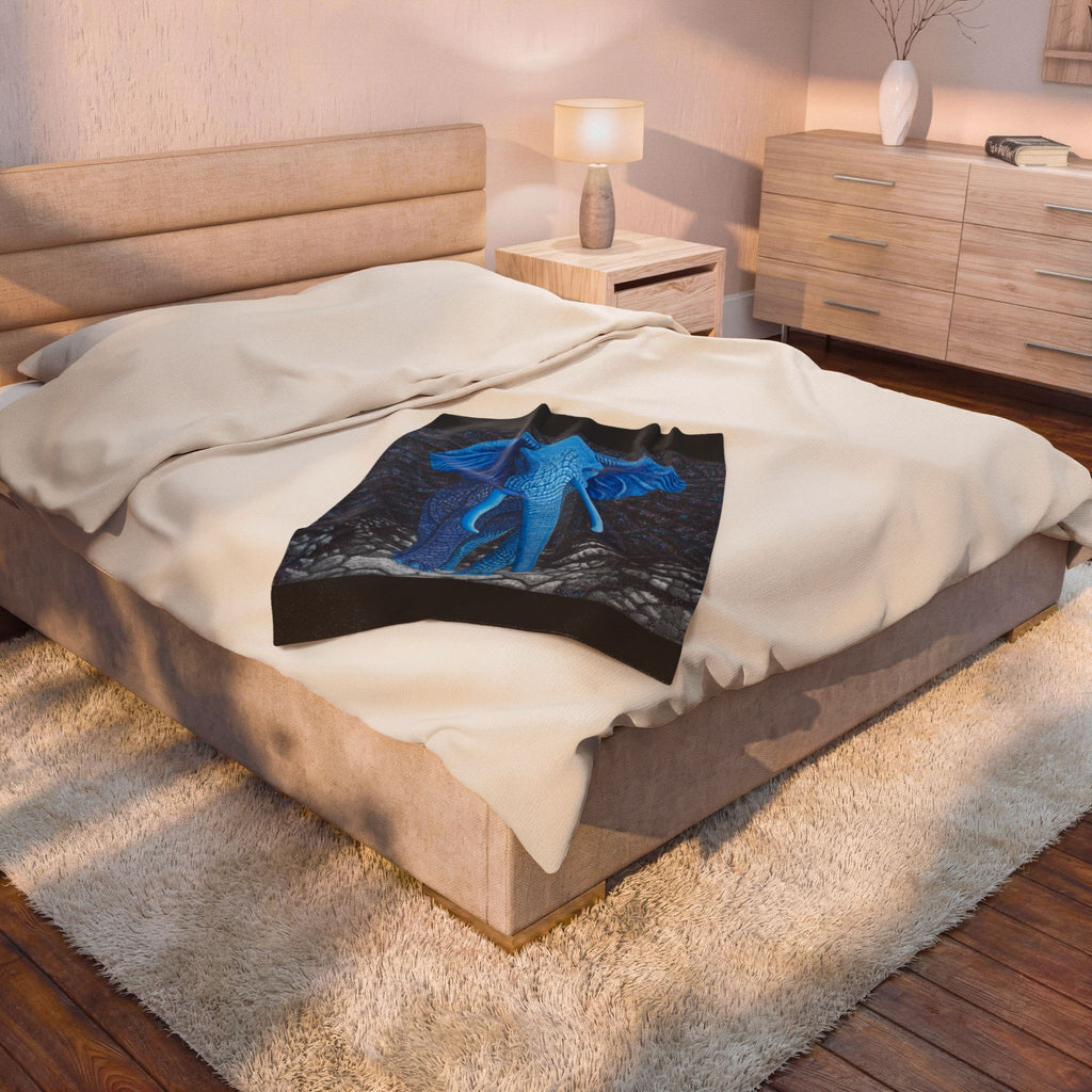 Elephant Transcending Earth Velveteen Plush Blanket — Elephant God Design