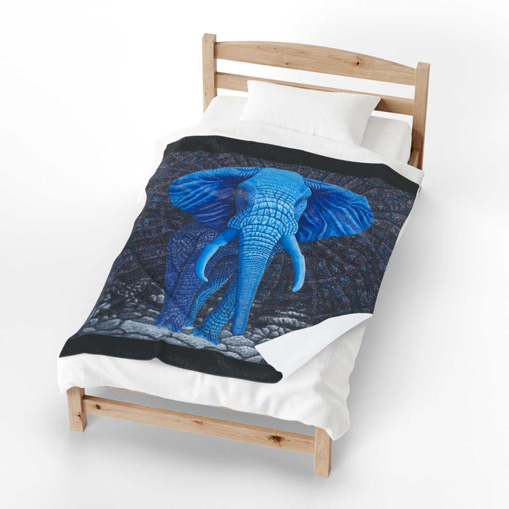 Elephant Transcending Earth Velveteen Plush Blanket — Elephant God Design