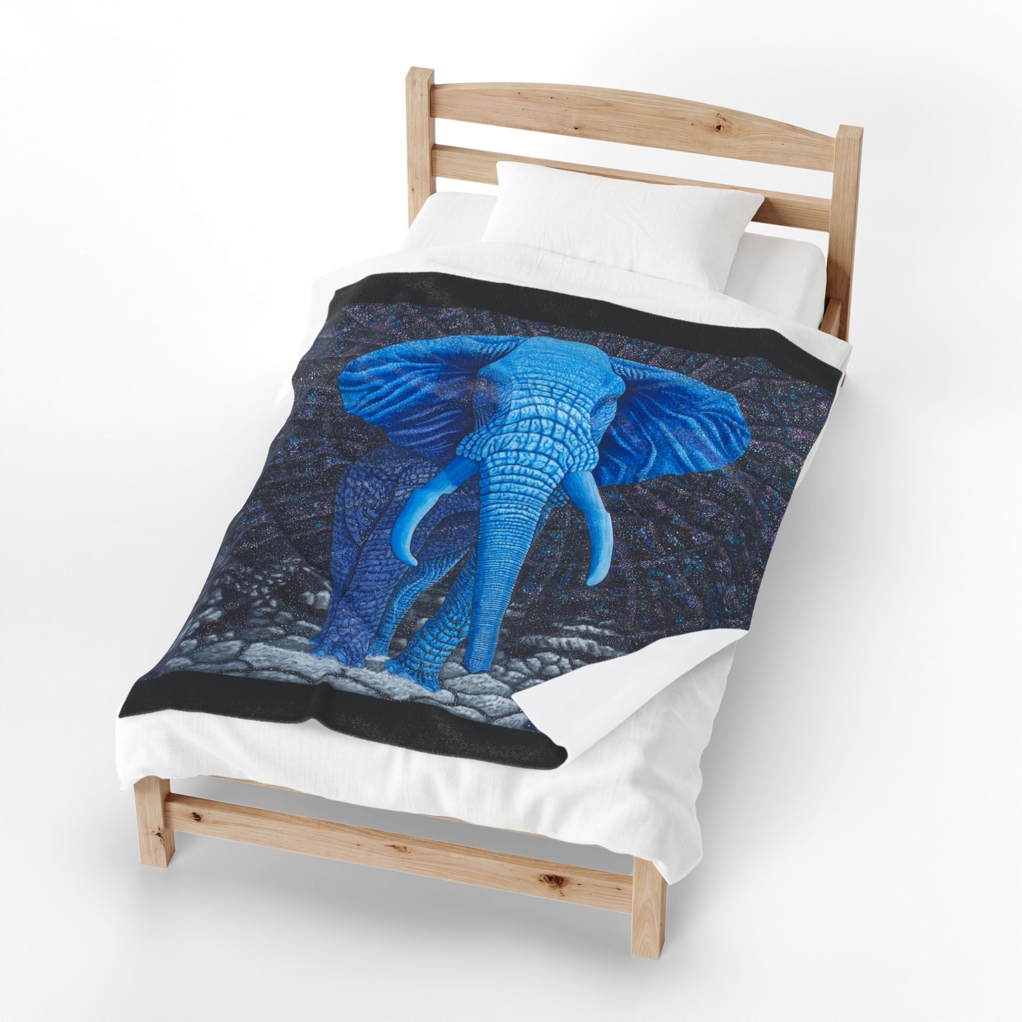 Elephant Transcending Earth Velveteen Plush Blanket — Elephant God Design