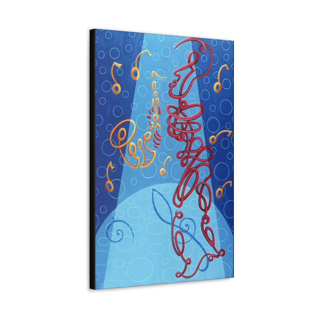 Sax Man Stretched Canvas Print