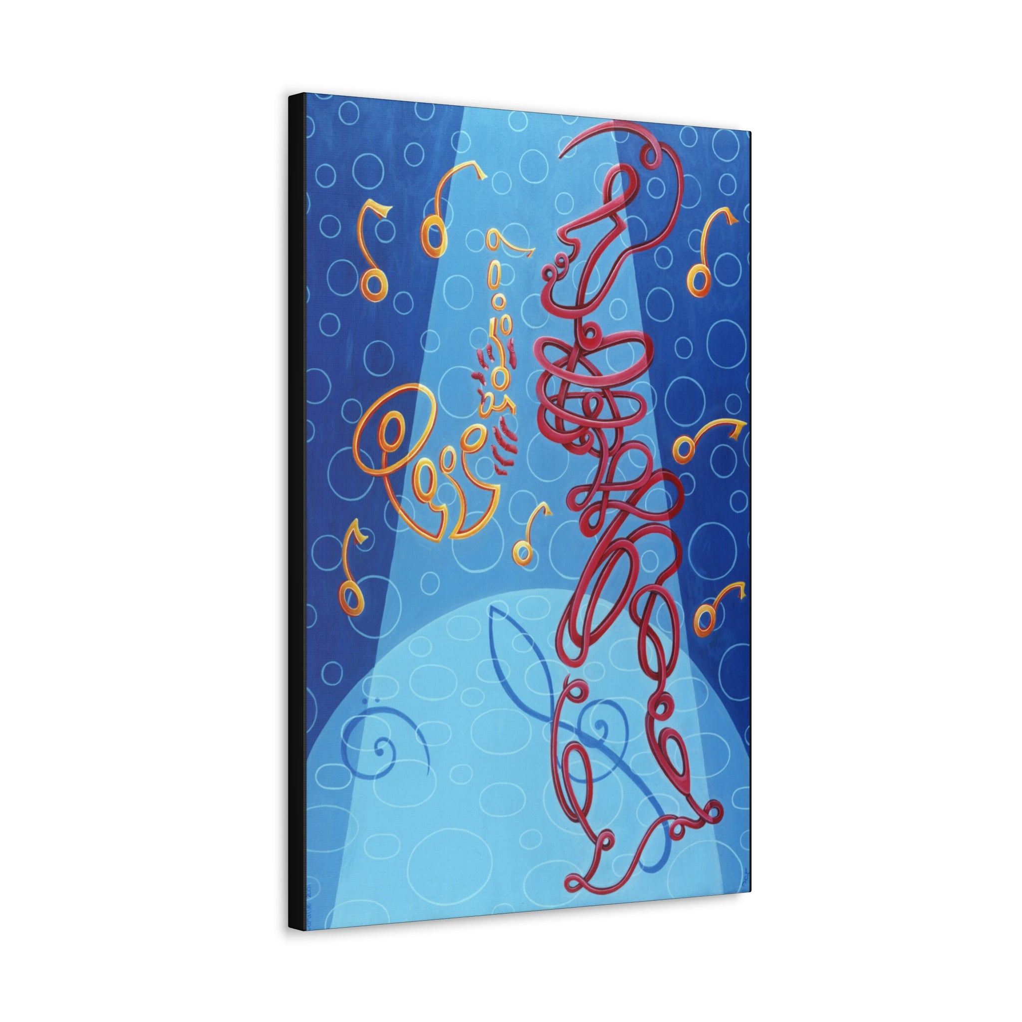 Sax Man Stretched Canvas Print