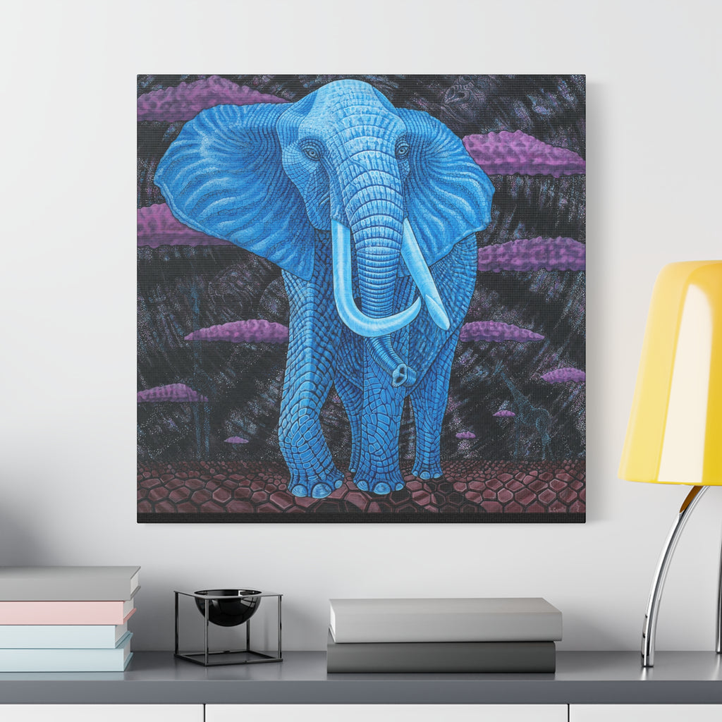 3C. Dream Elephant Stretched Canvas Print— Midnight @ Lake Manyarra
