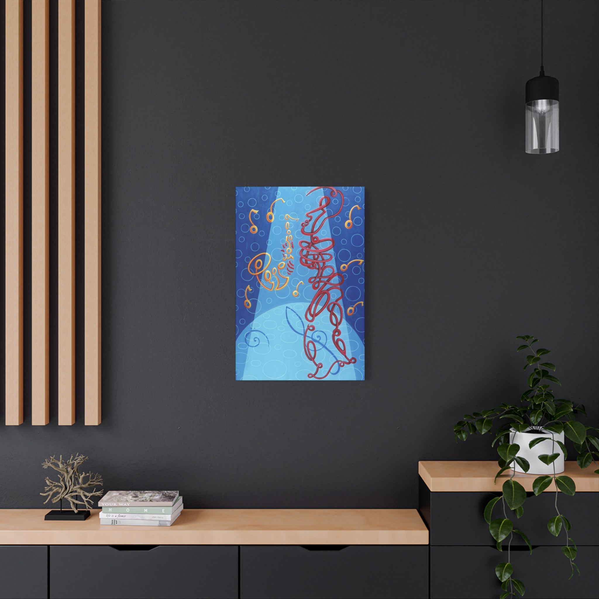 Sax Man Stretched Canvas Print