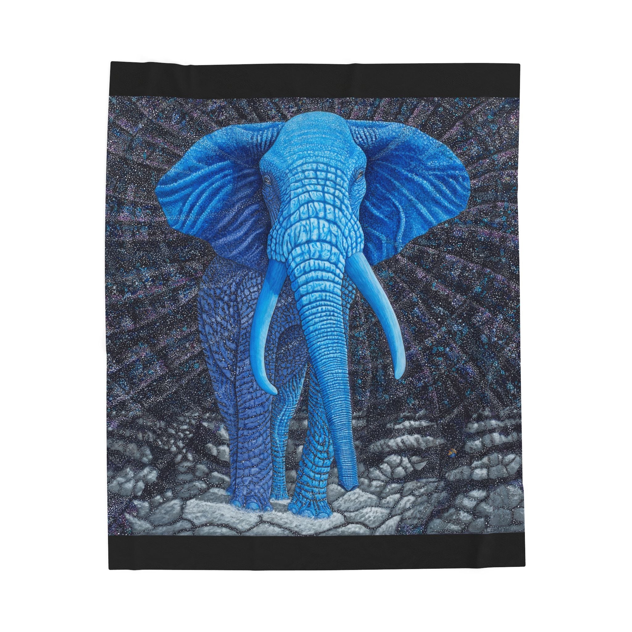 Elephant Transcending Earth Velveteen Plush Blanket — Elephant God Design