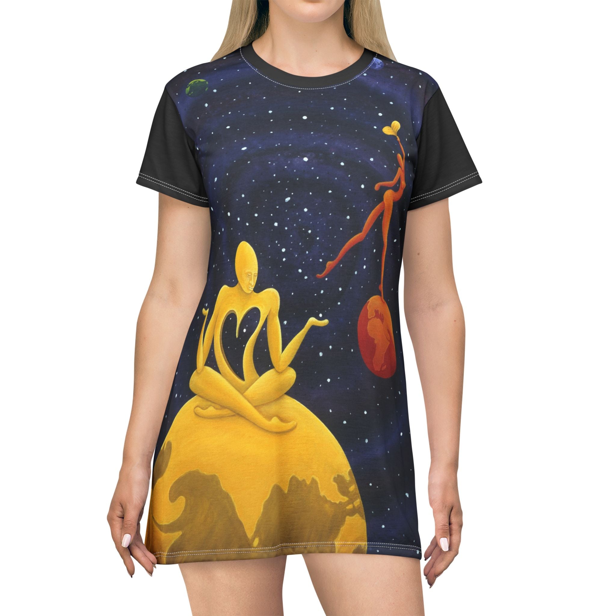 Worlds Apart T-Shirt Dress - star crossed lovers
