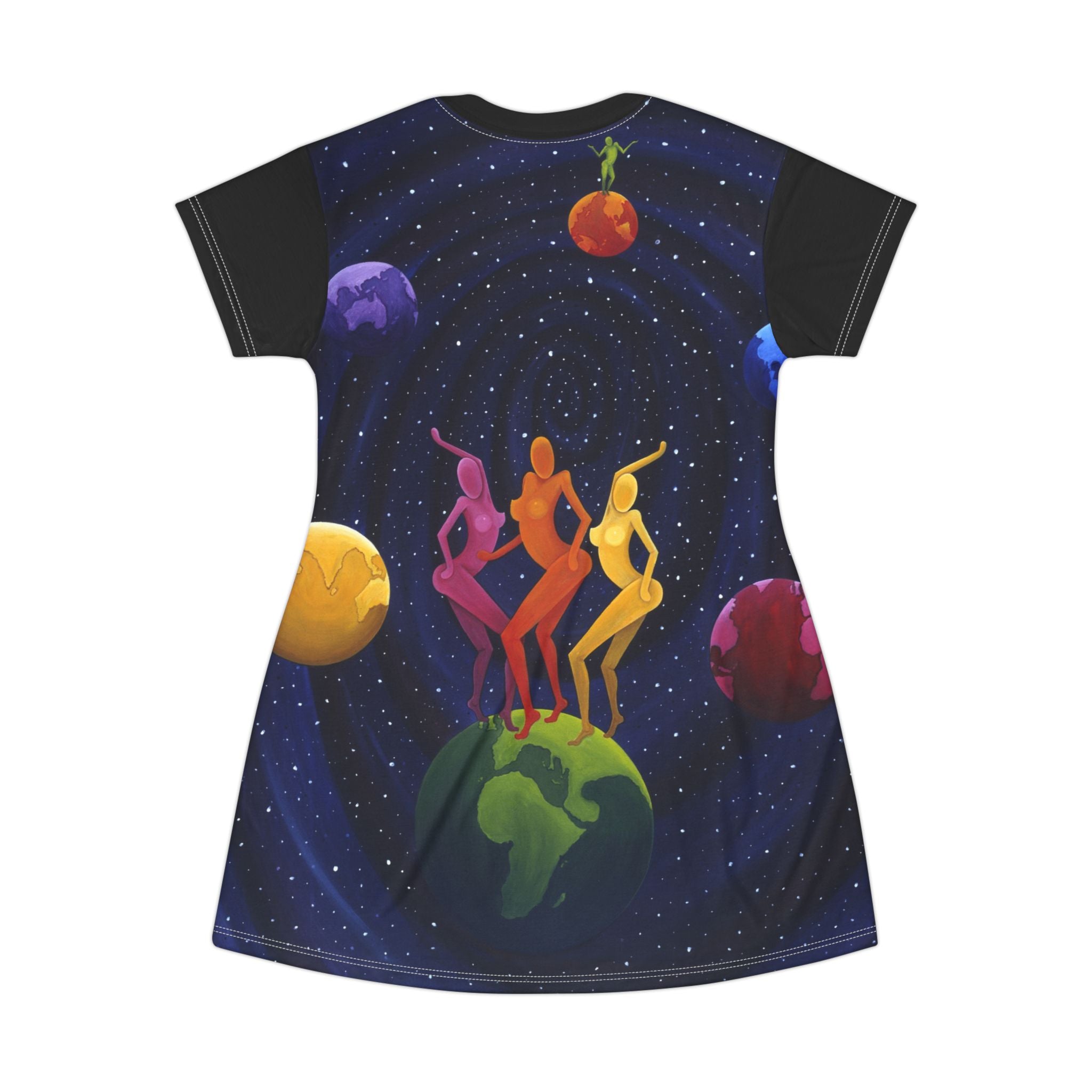 Worlds Apart T-Shirt Dress - star crossed lovers