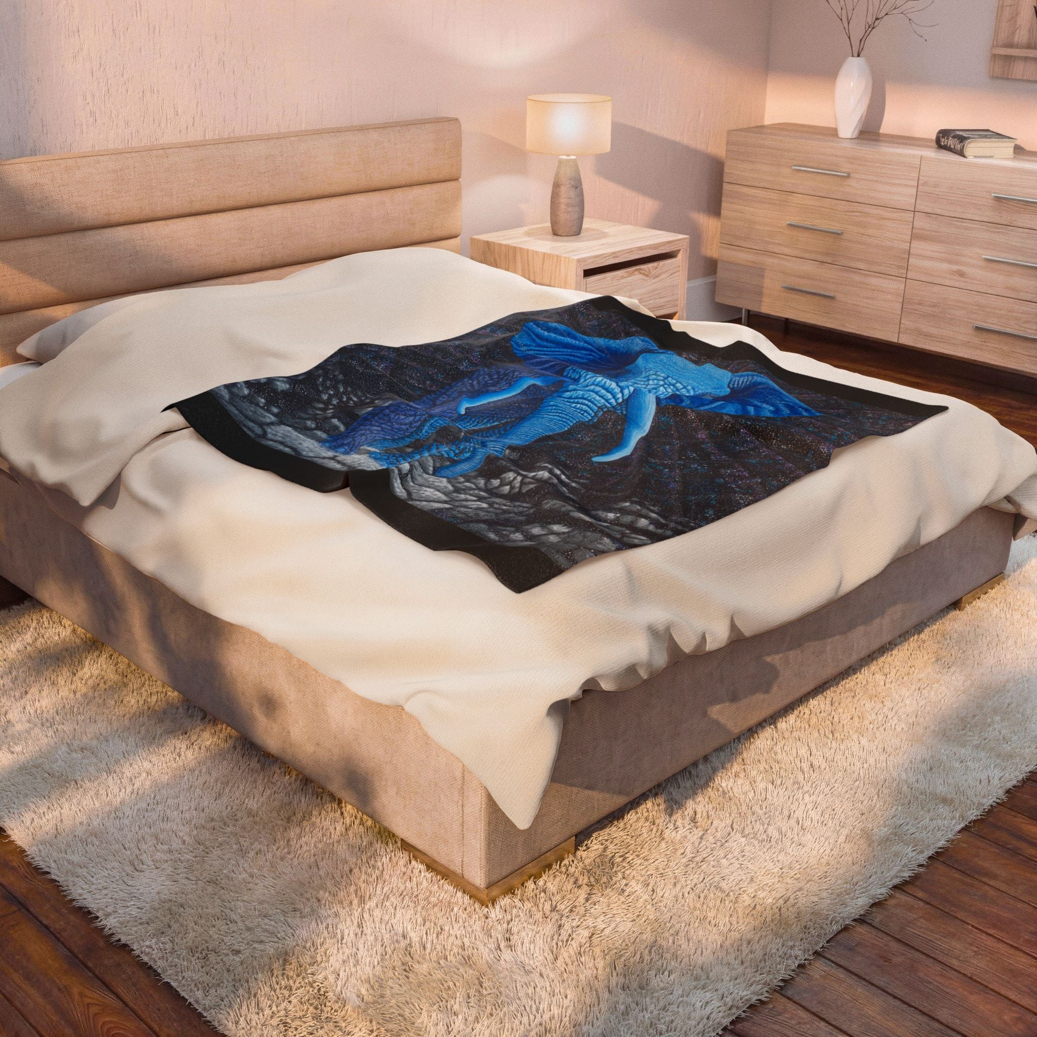 Elephant Transcending Earth Velveteen Plush Blanket — Elephant God Design
