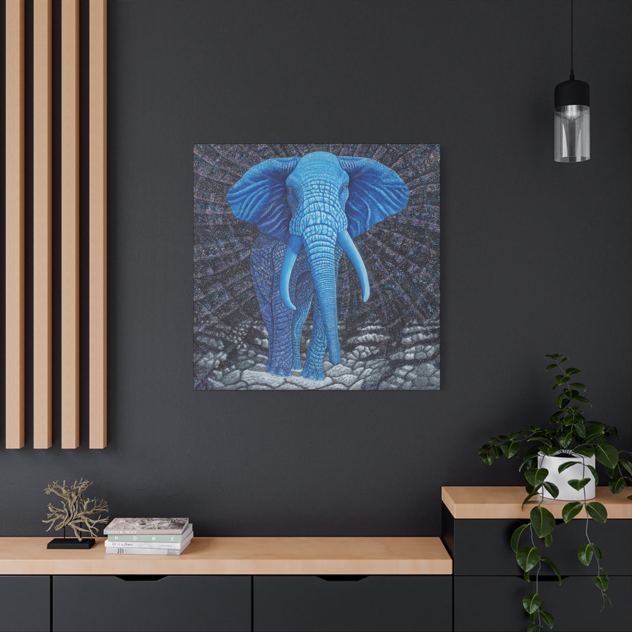 Blue Elephant 2, Canvas Print-Stretched