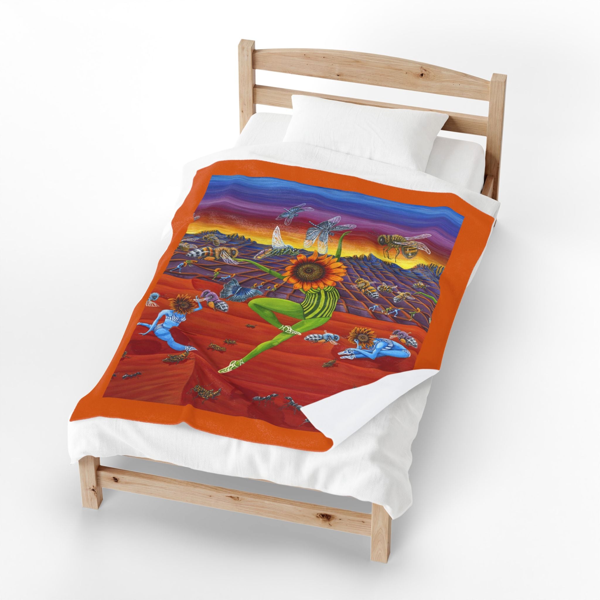 Honey and The Bees  Plush Blanket, Rafiki Art Throw