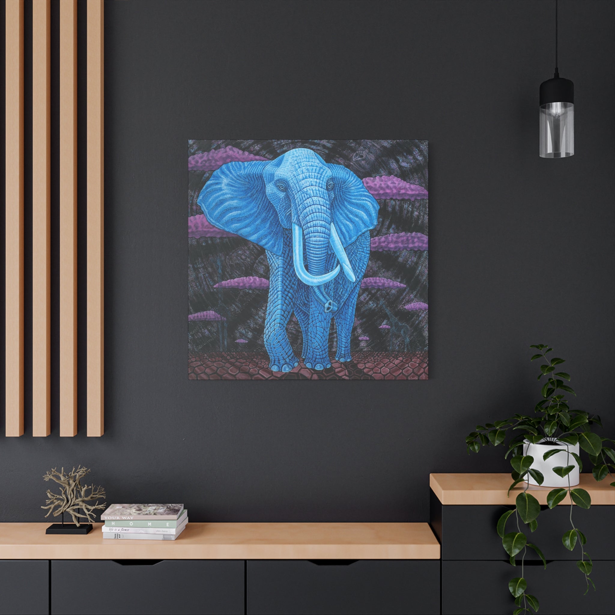 1C. Dream Elephant Stretched Canvas  " Elephant walking around my tent"