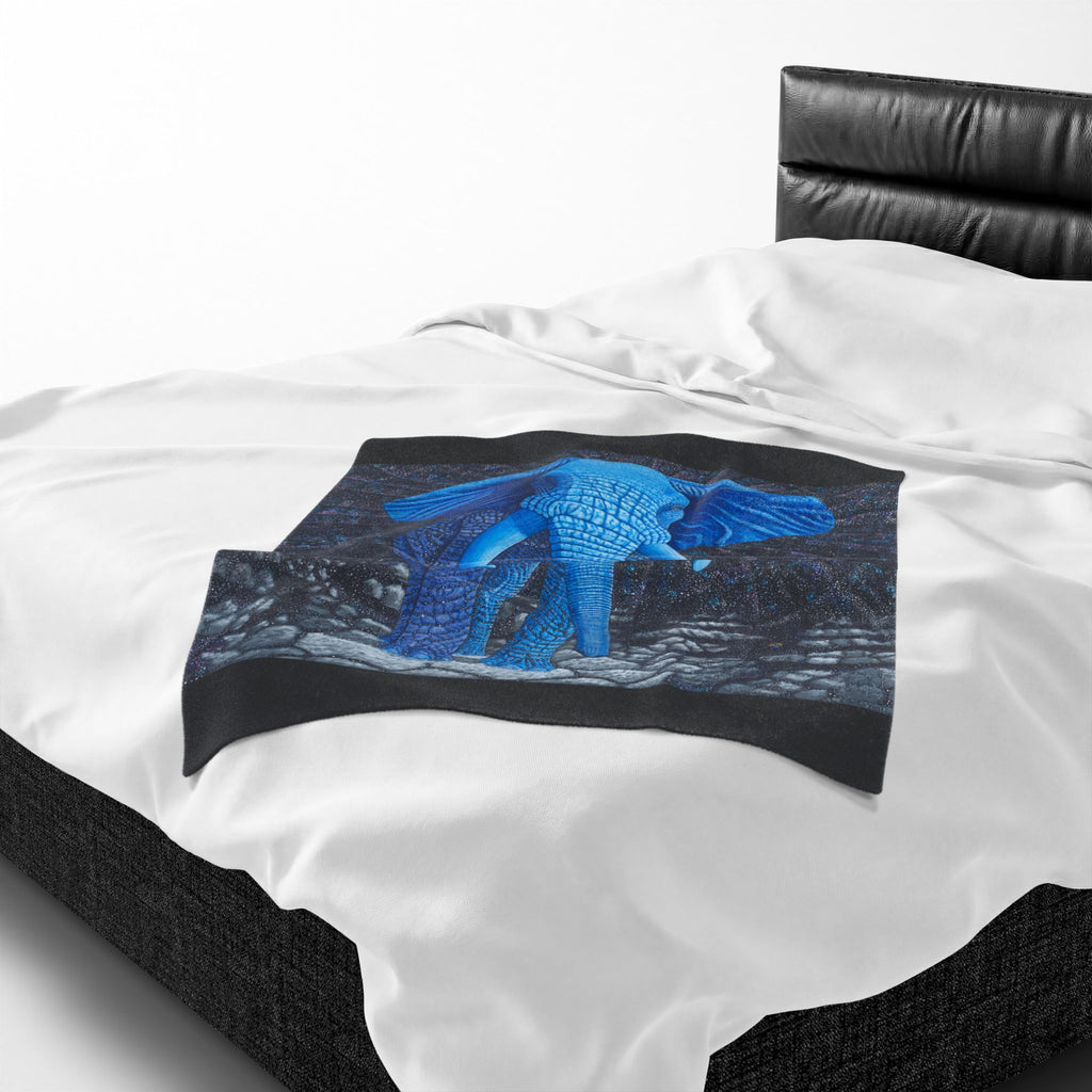 Elephant Transcending Earth Velveteen Plush Blanket — Elephant God Design