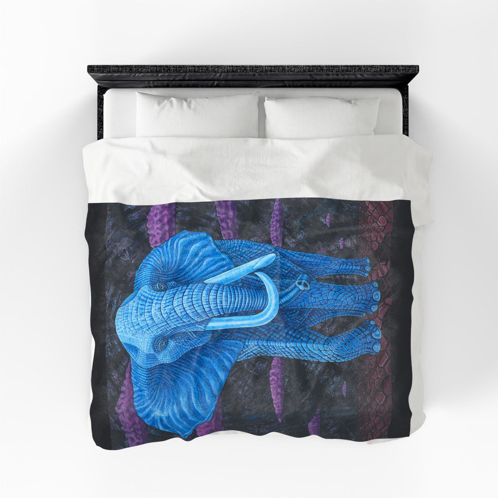 Safari Midnight Visitor Velveteen Plush Blanket