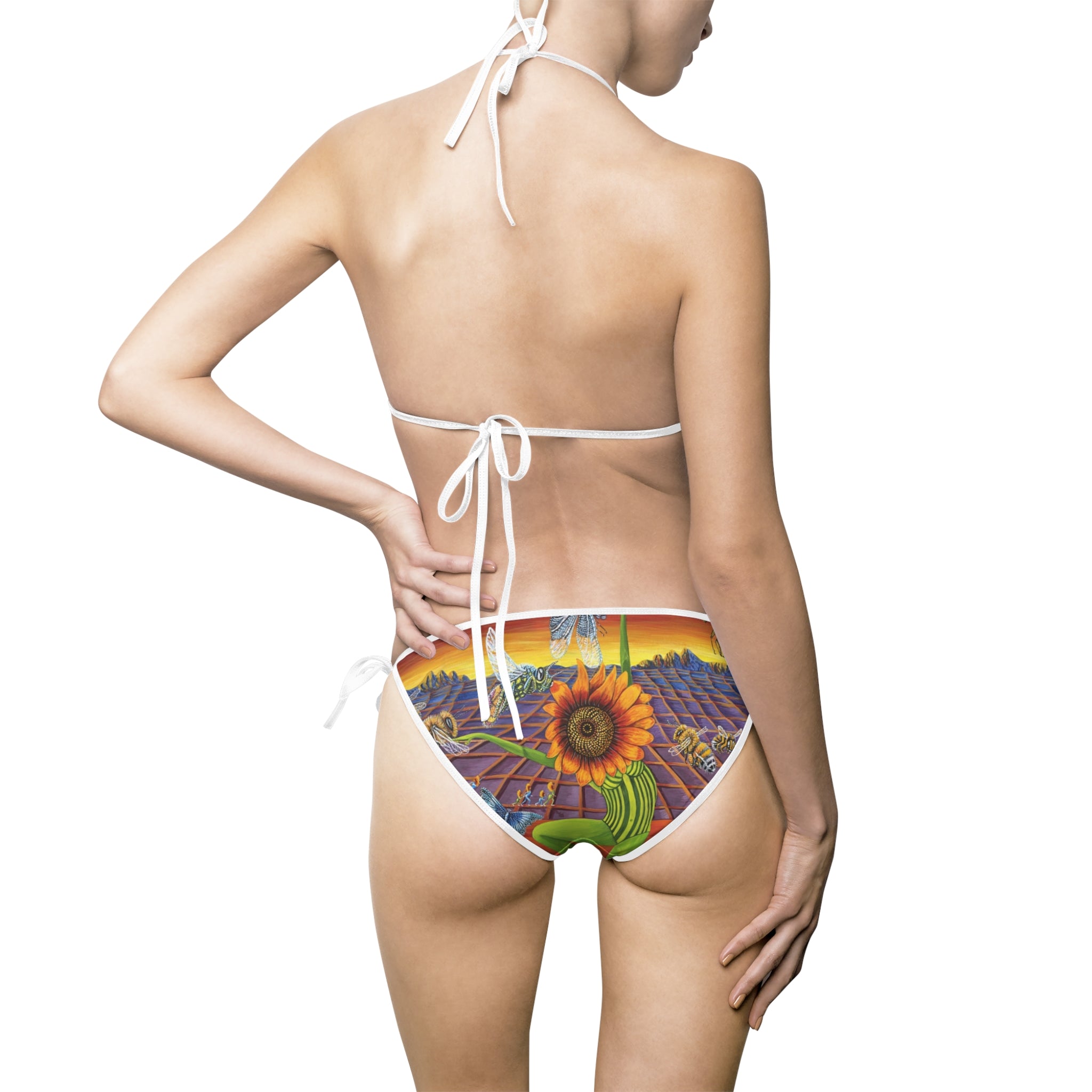 Honey & Bees Women's Bikini Swimsuit — Playful Bee Print