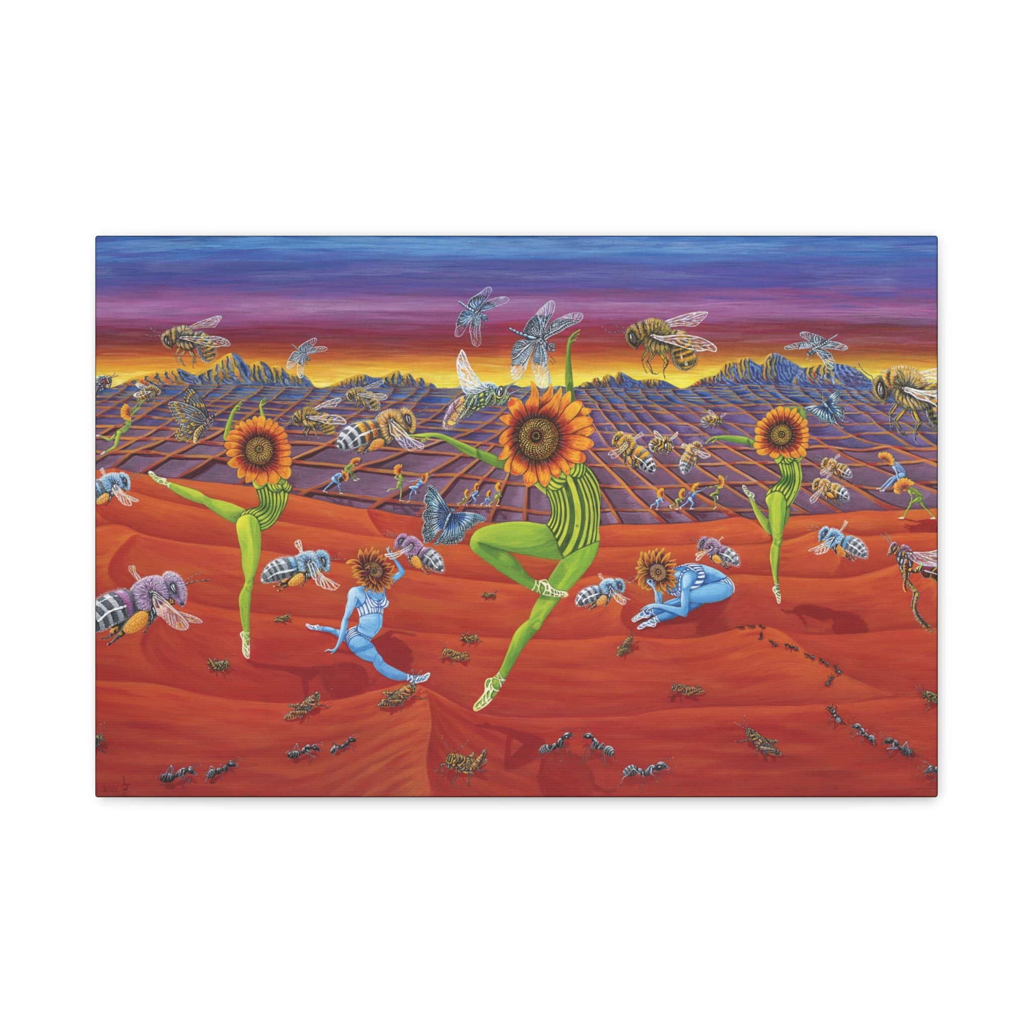 1. Honey and the Bees. Stretched Canvas Print