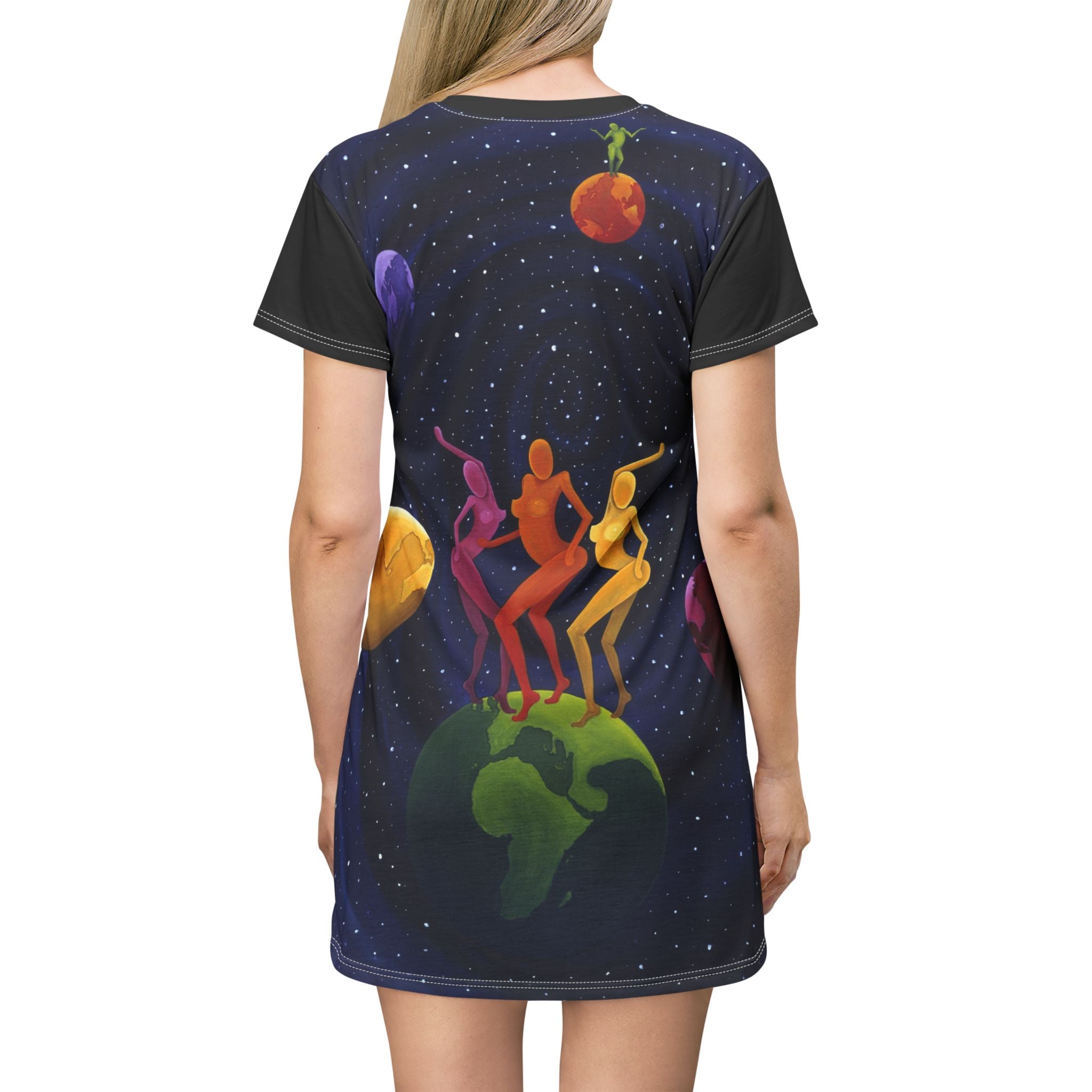 Worlds Apart T-Shirt Dress - star crossed lovers