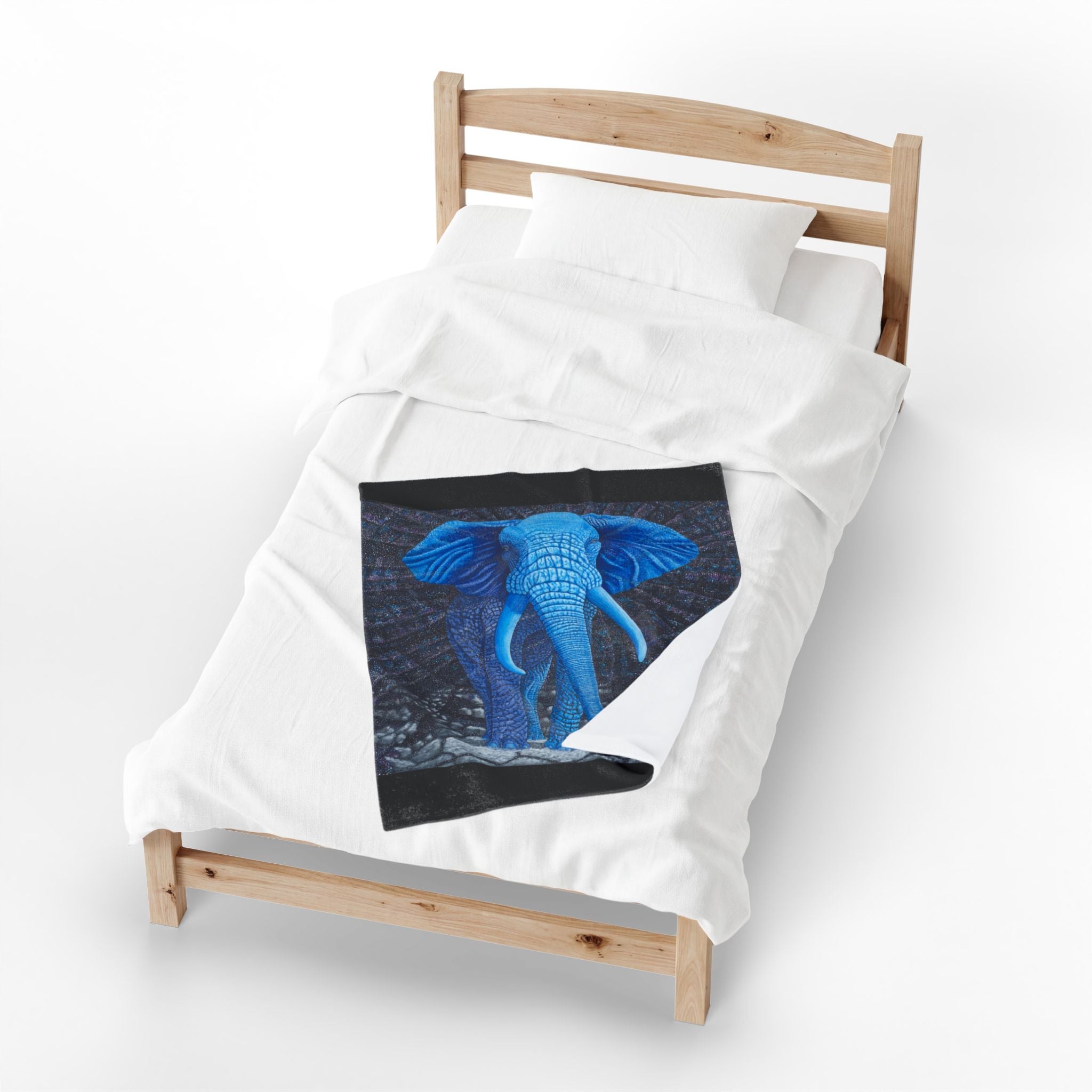 Elephant Transcending Earth Velveteen Plush Blanket — Elephant God Design