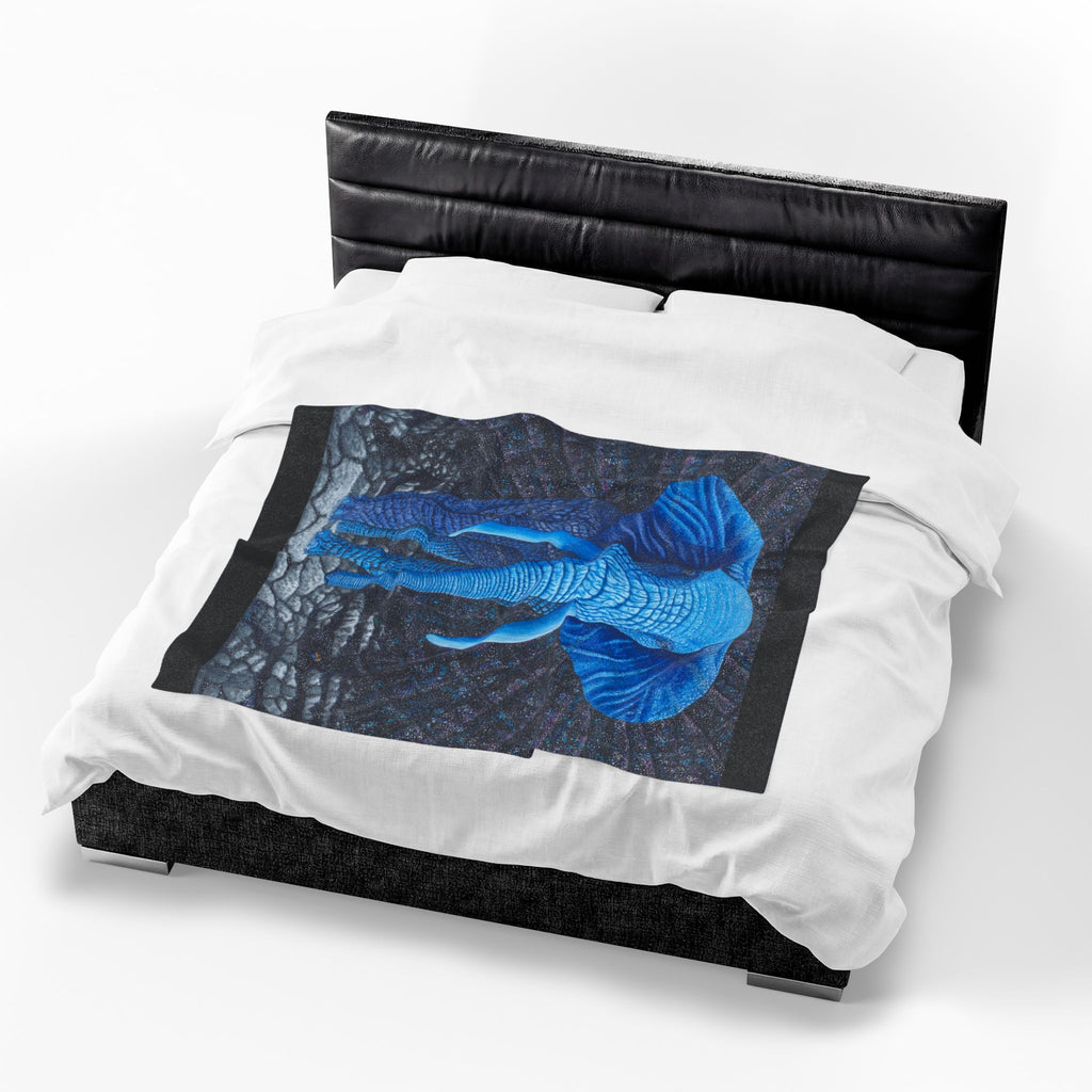 Elephant Transcending Earth Velveteen Plush Blanket — Elephant God Design