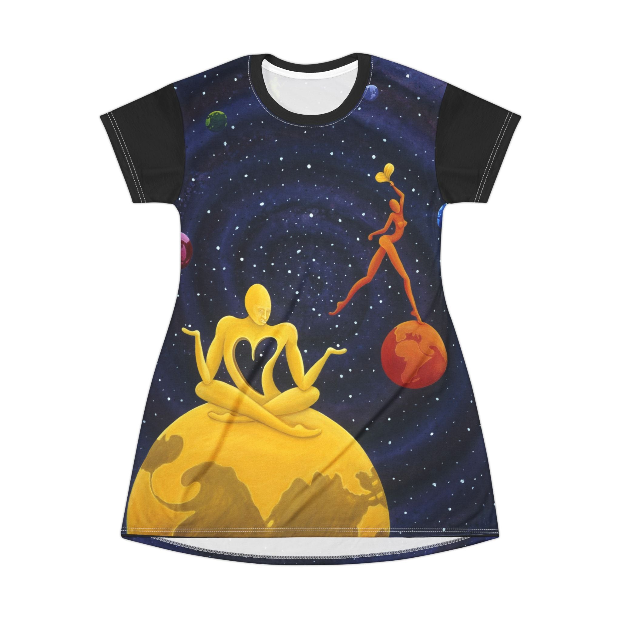 Worlds Apart T-Shirt Dress - star crossed lovers