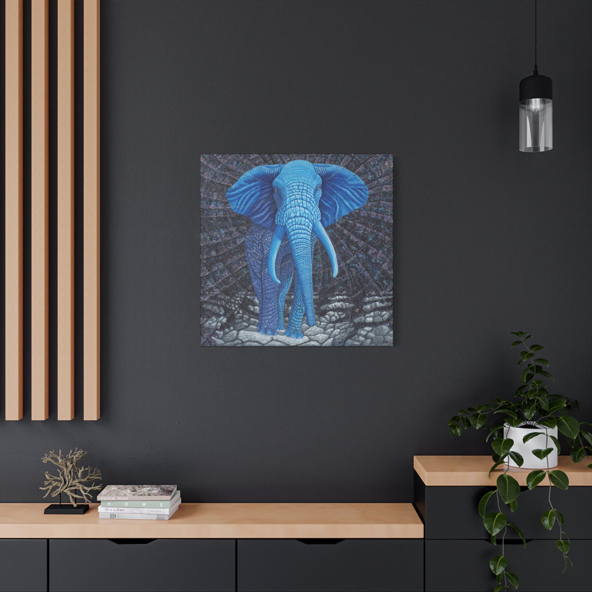 Safari Blue 2, Stretched Canvas Print