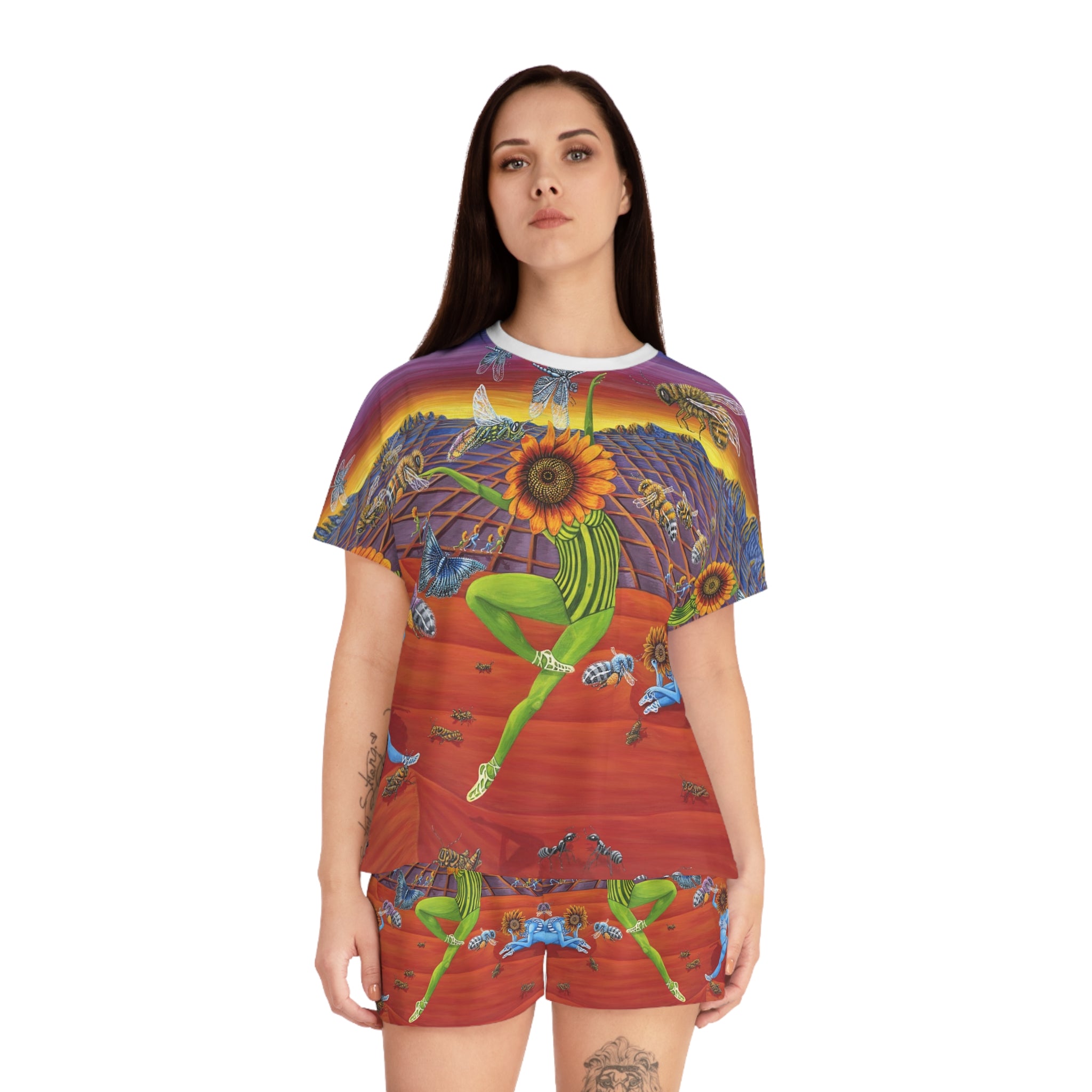 Honey and The Bees Women's Pajama Set — Playful All-Over-Print Sleepwear