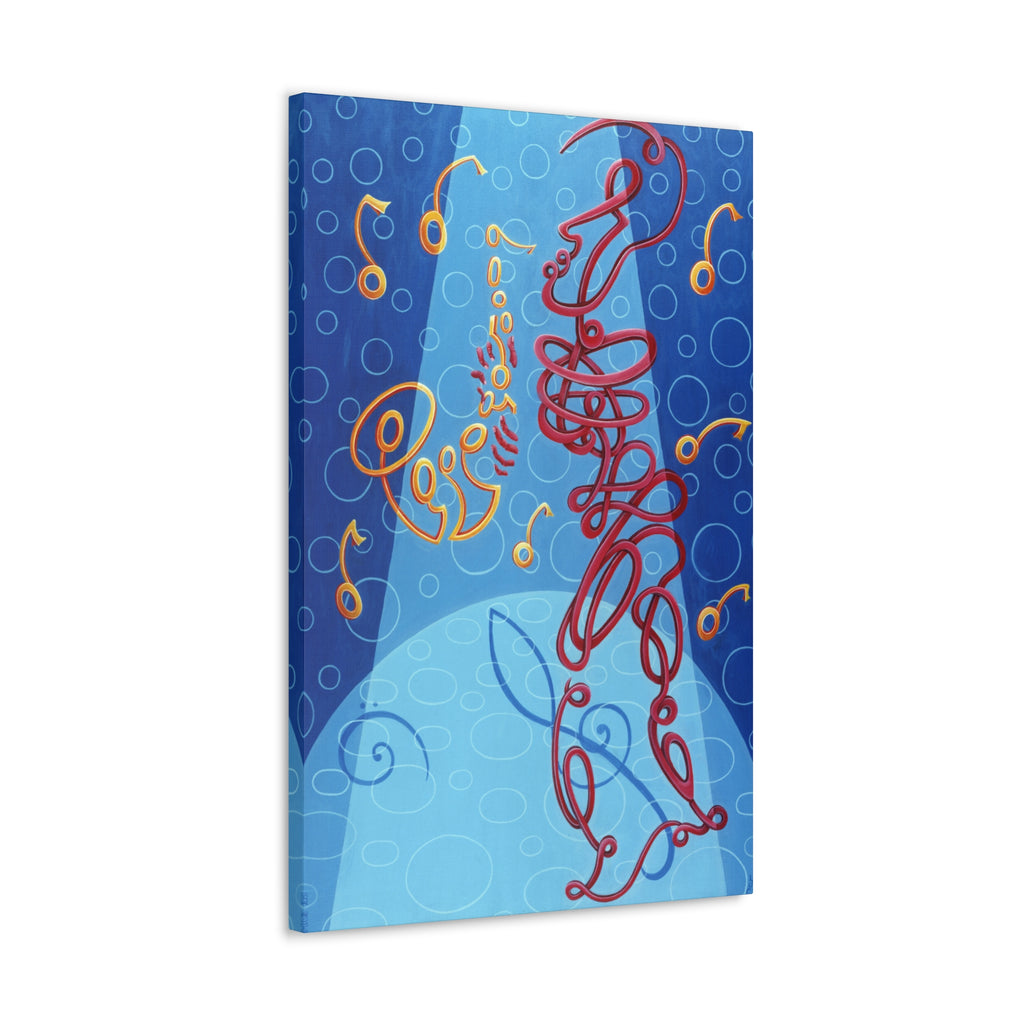 Sax Man Stretched Canvas Print