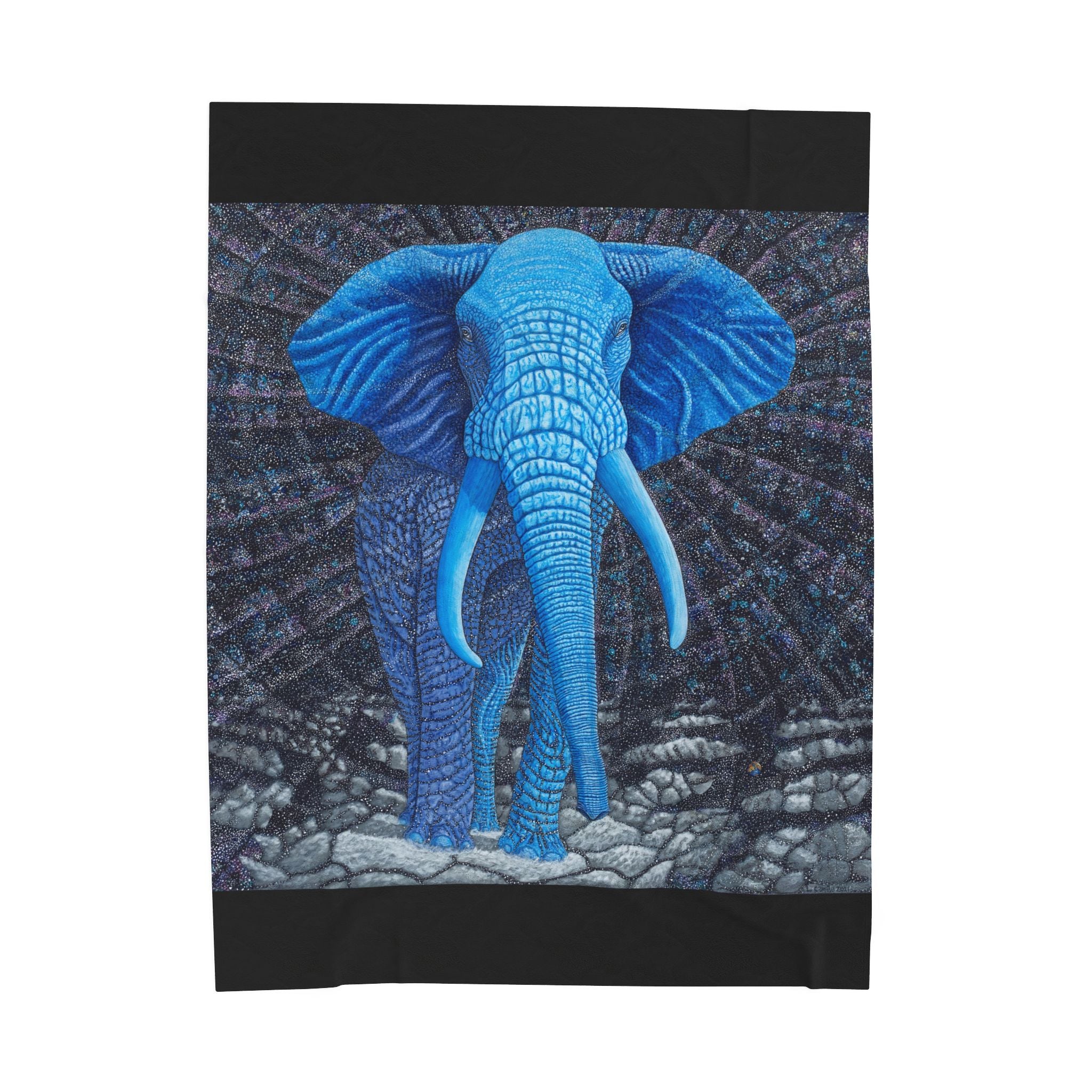 Elephant Transcending Earth Velveteen Plush Blanket — Elephant God Design