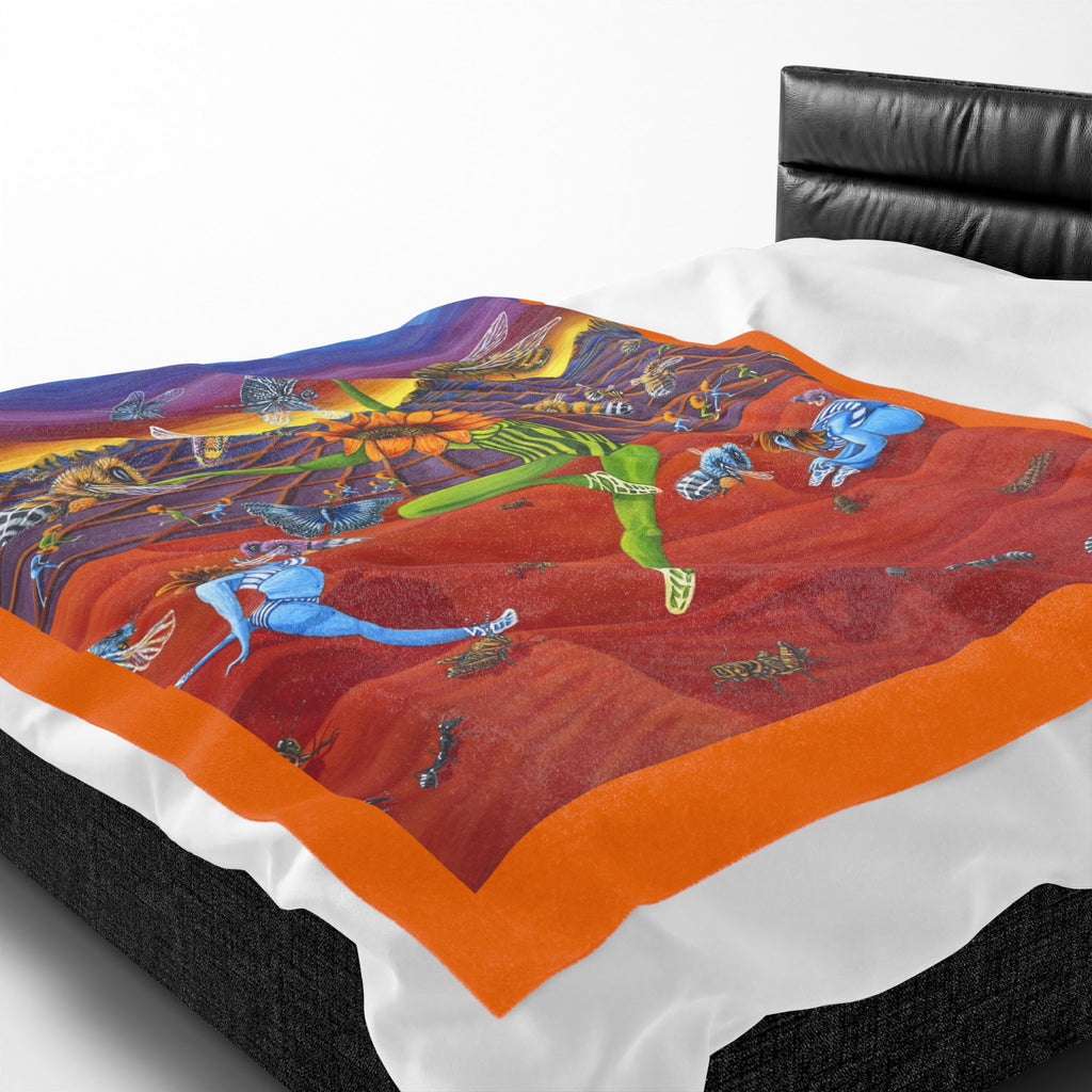 Honey and The Bees  Plush Blanket, Rafiki Art Throw