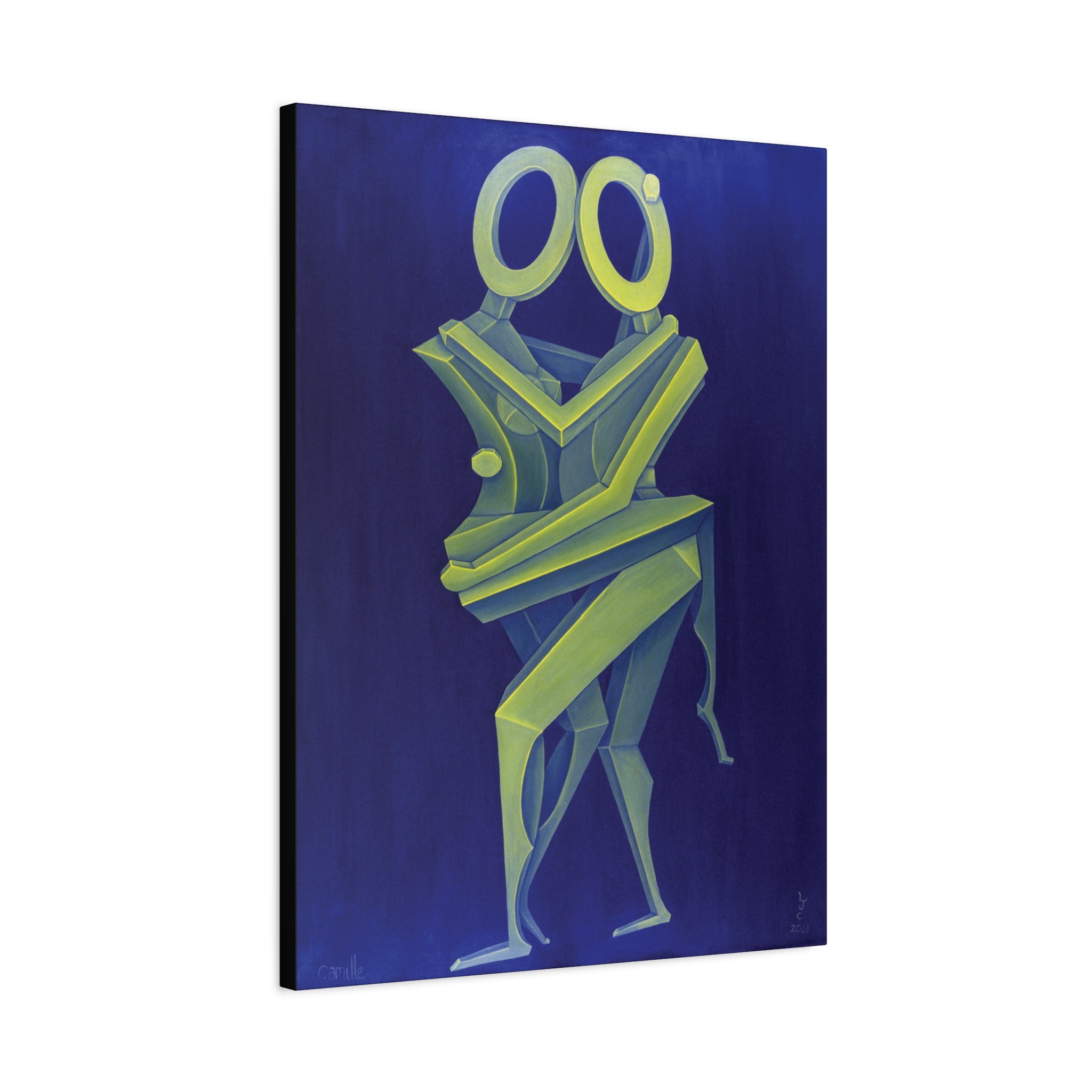 2A. The Lovers Green Stretched Canvas Print