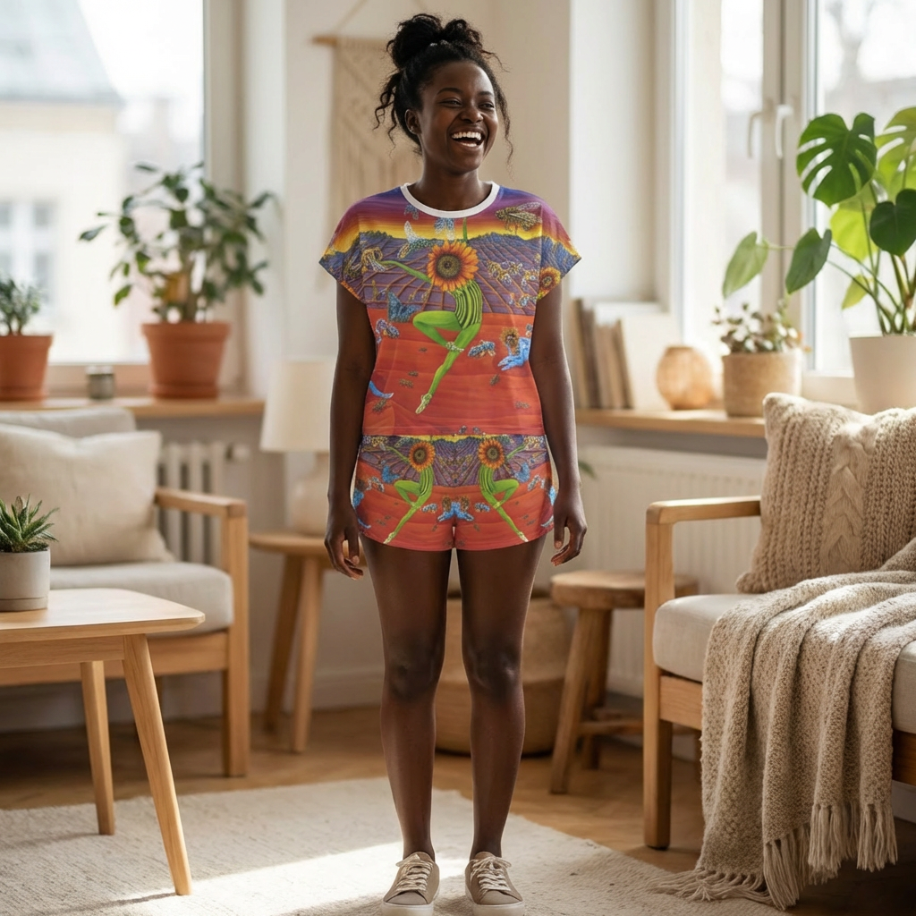 Honey and The Bees Women's Pajama Set — Playful All-Over-Print Sleepwear