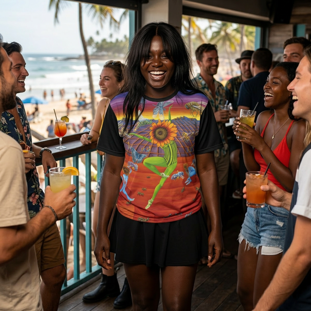 Honey and The Bees All-Over T-Shirt — Spring Floral AOP Tee