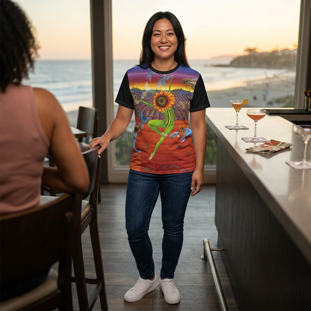 Honey and The Bees All-Over T-Shirt — Spring Floral AOP Tee