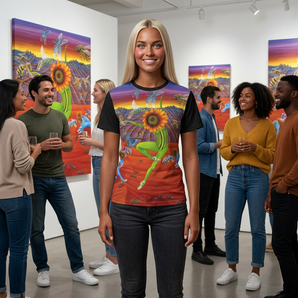 Honey and The Bees All-Over T-Shirt — Spring Floral AOP Tee