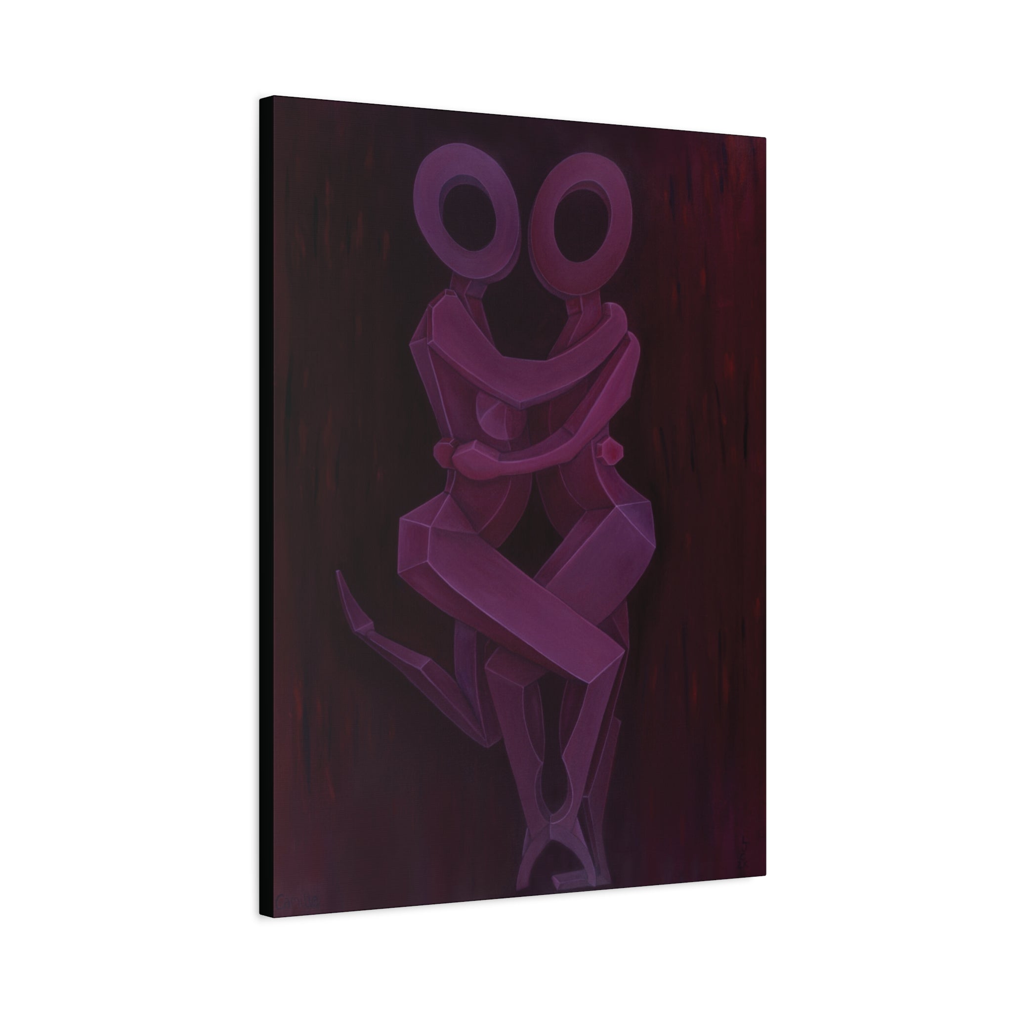 The Lovers Red Stretched Canvas Print