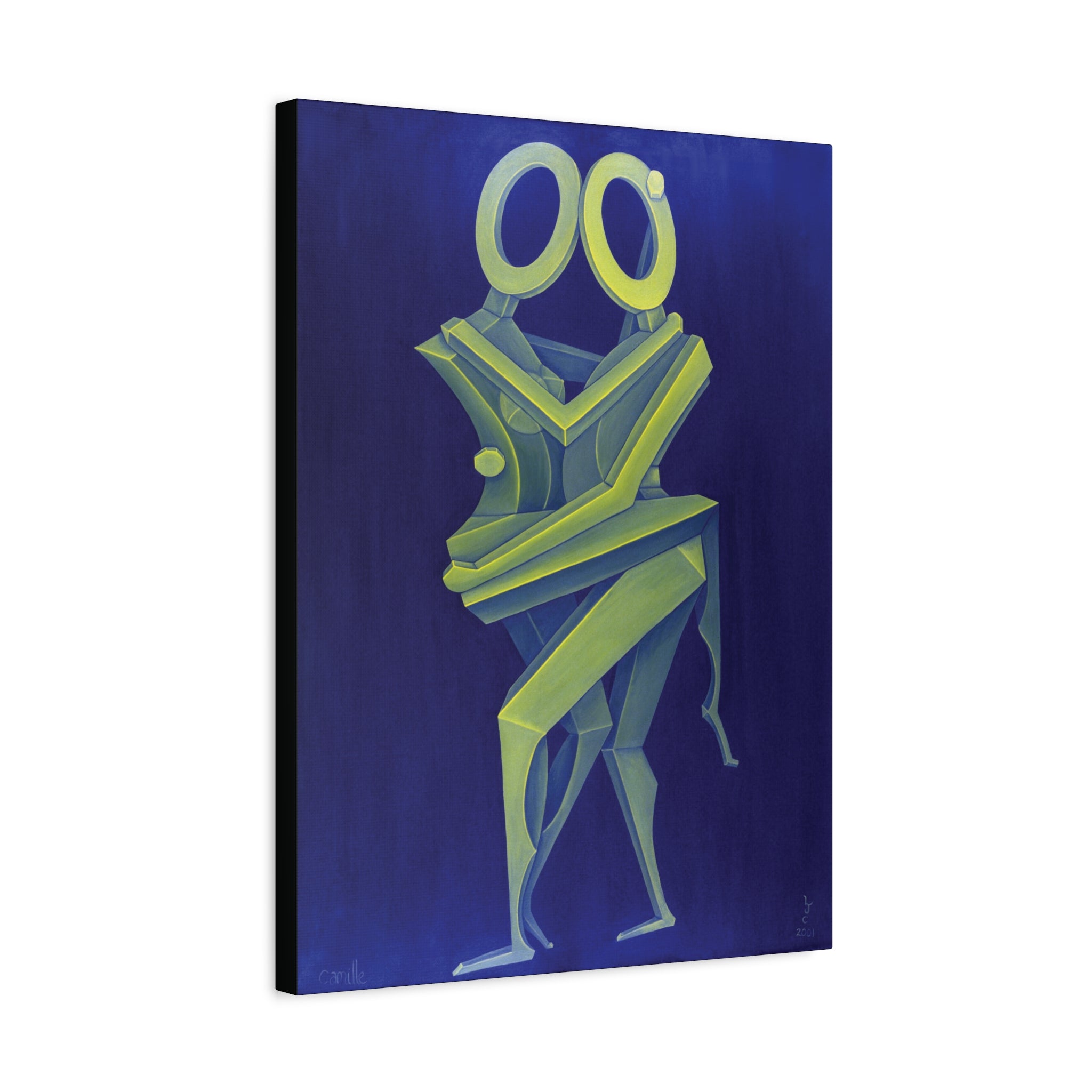 2A. The Lovers Green Stretched Canvas Print