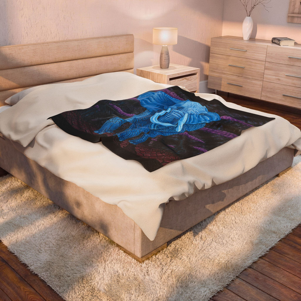 Safari Midnight Visitor Velveteen Plush Blanket