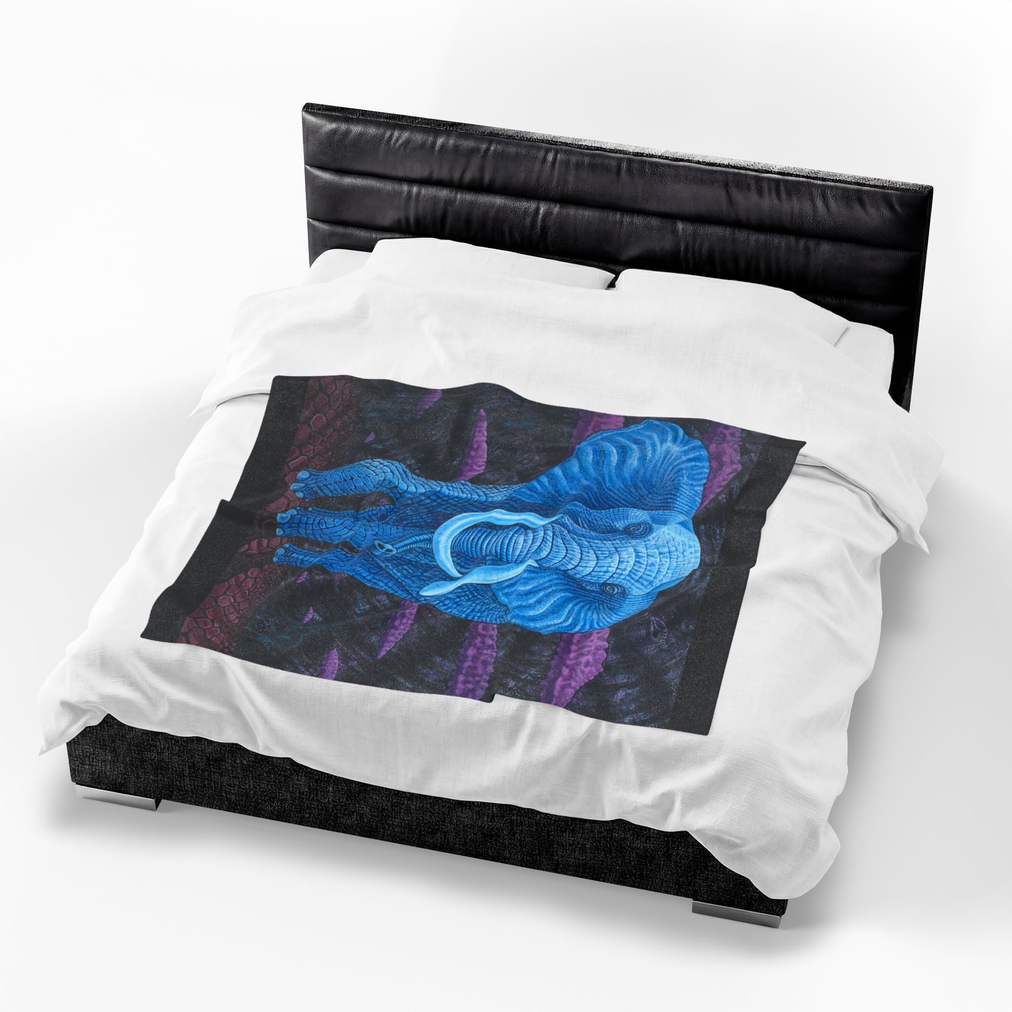 Safari Midnight Visitor Velveteen Plush Blanket