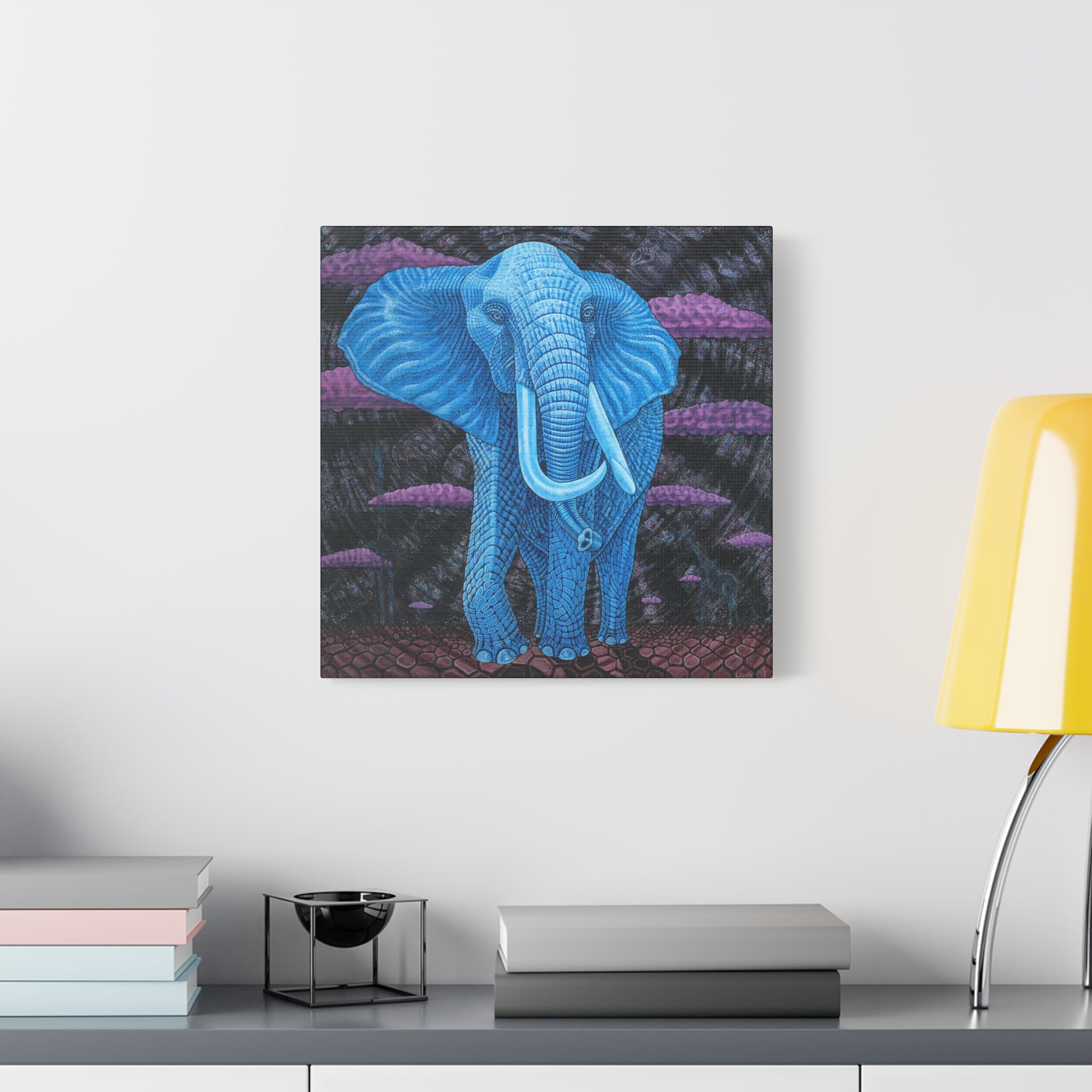 1C. Dream Elephant Stretched Canvas Print— Midnight @ Lake Manyarra