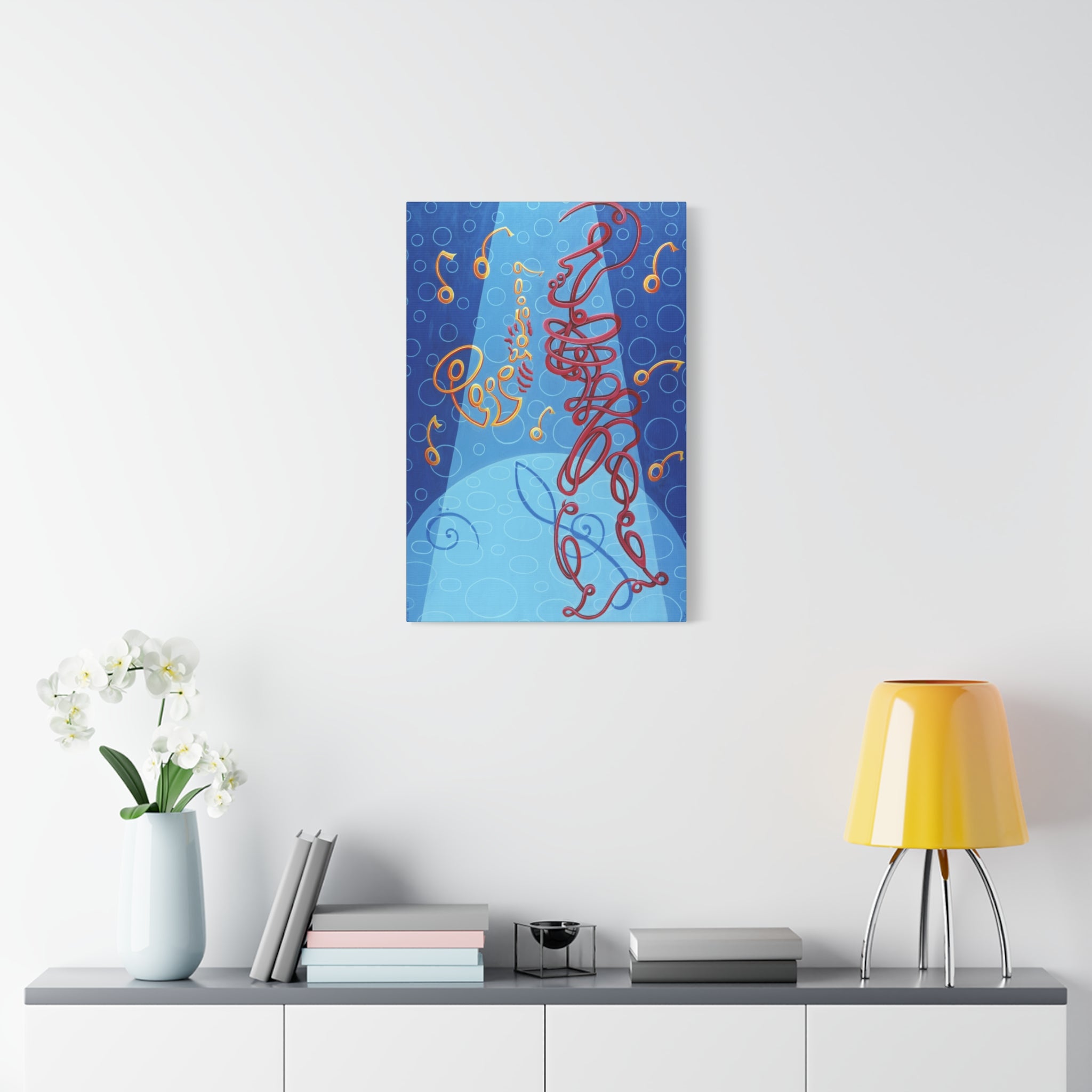 Sax Man Stretched Canvas Print