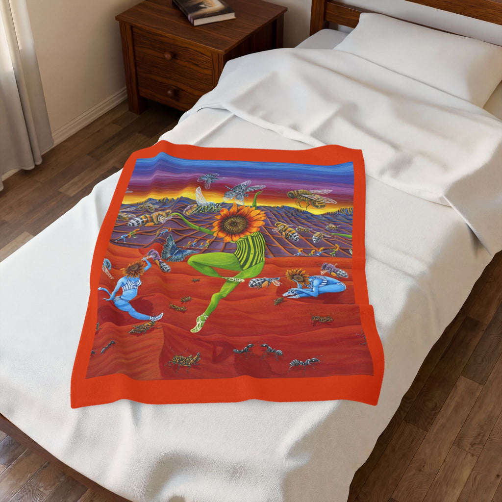 Honey and The Bees  Plush Blanket, Rafiki Art Throw